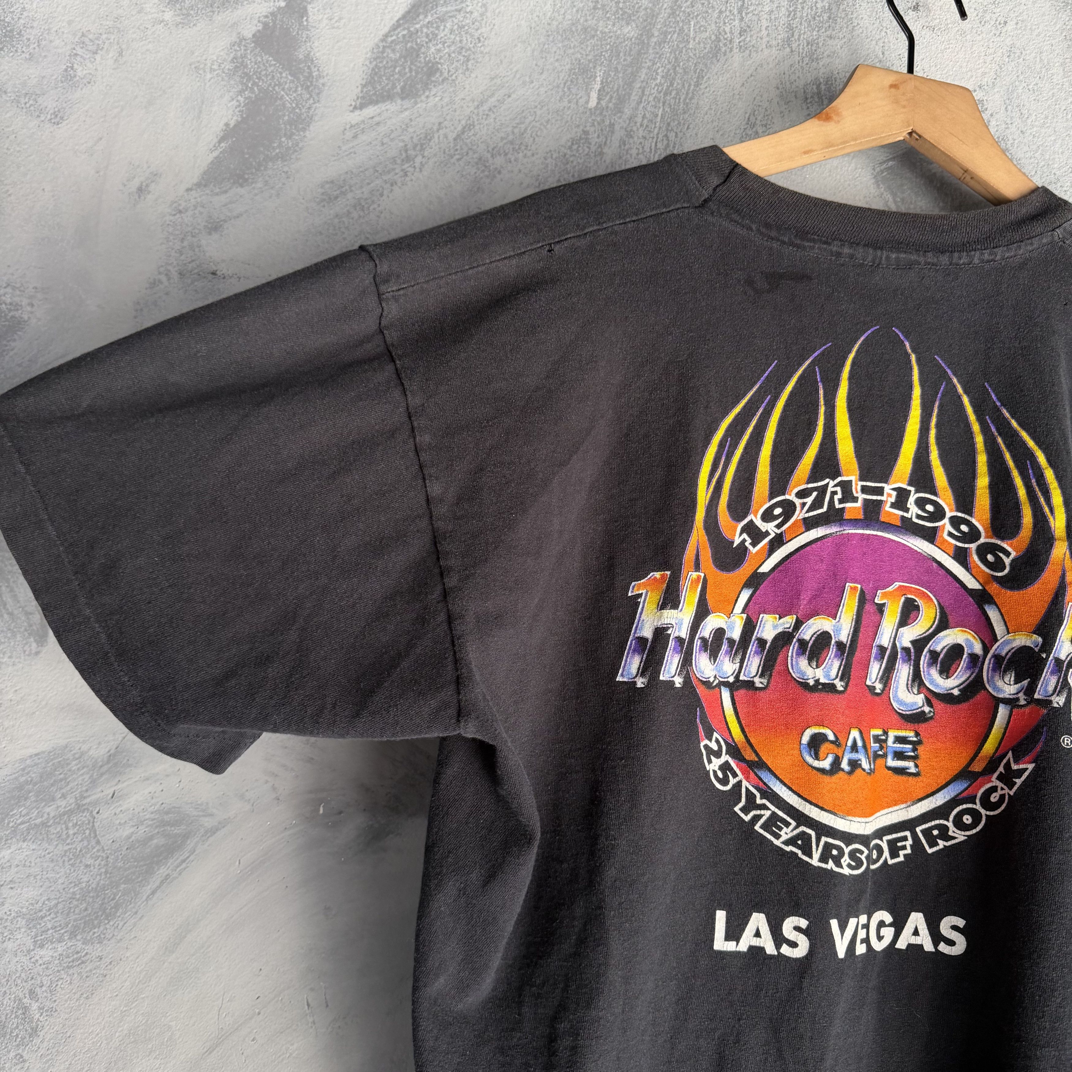 Hard Rock Cafe Vtg Hard Rock Cafe T Shirt Mens XL Las Vegas Flames Grunge Size US XL / EU 56 / 4 - 2 Thumbnail