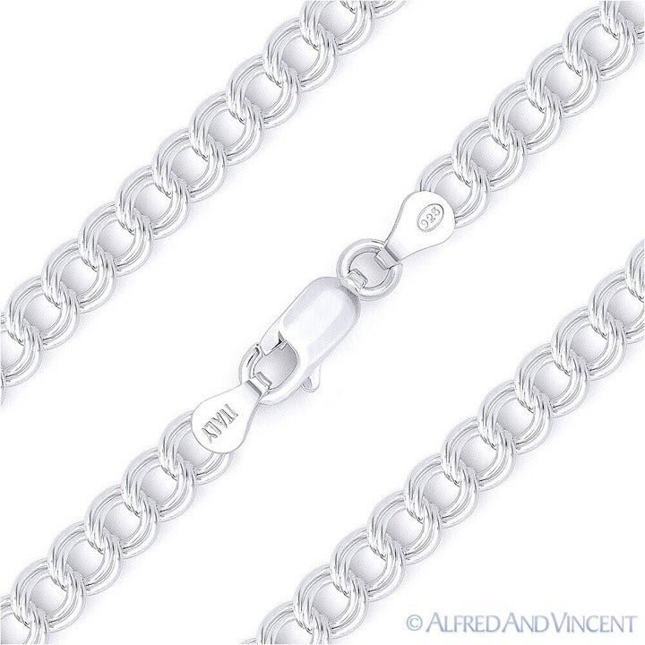 Other Double-Cable Charm Chain Bracelet in .925 Sterling Silver Size ONE SIZE - 1 Thumbnail