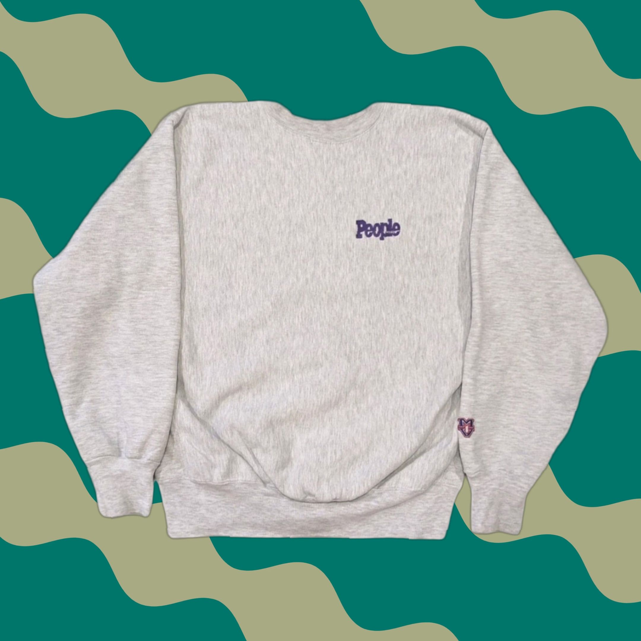 VINTAGE MV Sport Sweatshirt Pullover Shirt Unisex Adults XL Gray 90s Pro Weave Embroidered Logo Grunge Style Sweatshirt