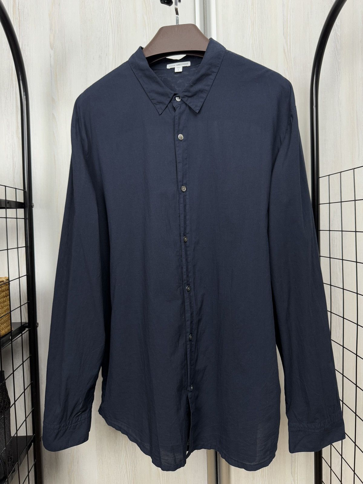 James Perse Standard James Perse solid navy blue vintage rare ls shirt Size US XXL / EU 58 / 5 - 2 Thumbnail