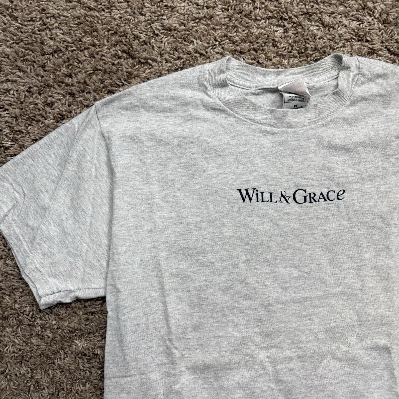 Vintage Vintage Will & Grace TV Show Promo Tee Heather Grey T-Shirt Size US L / EU 52-54 / 3 - 4 Thumbnail