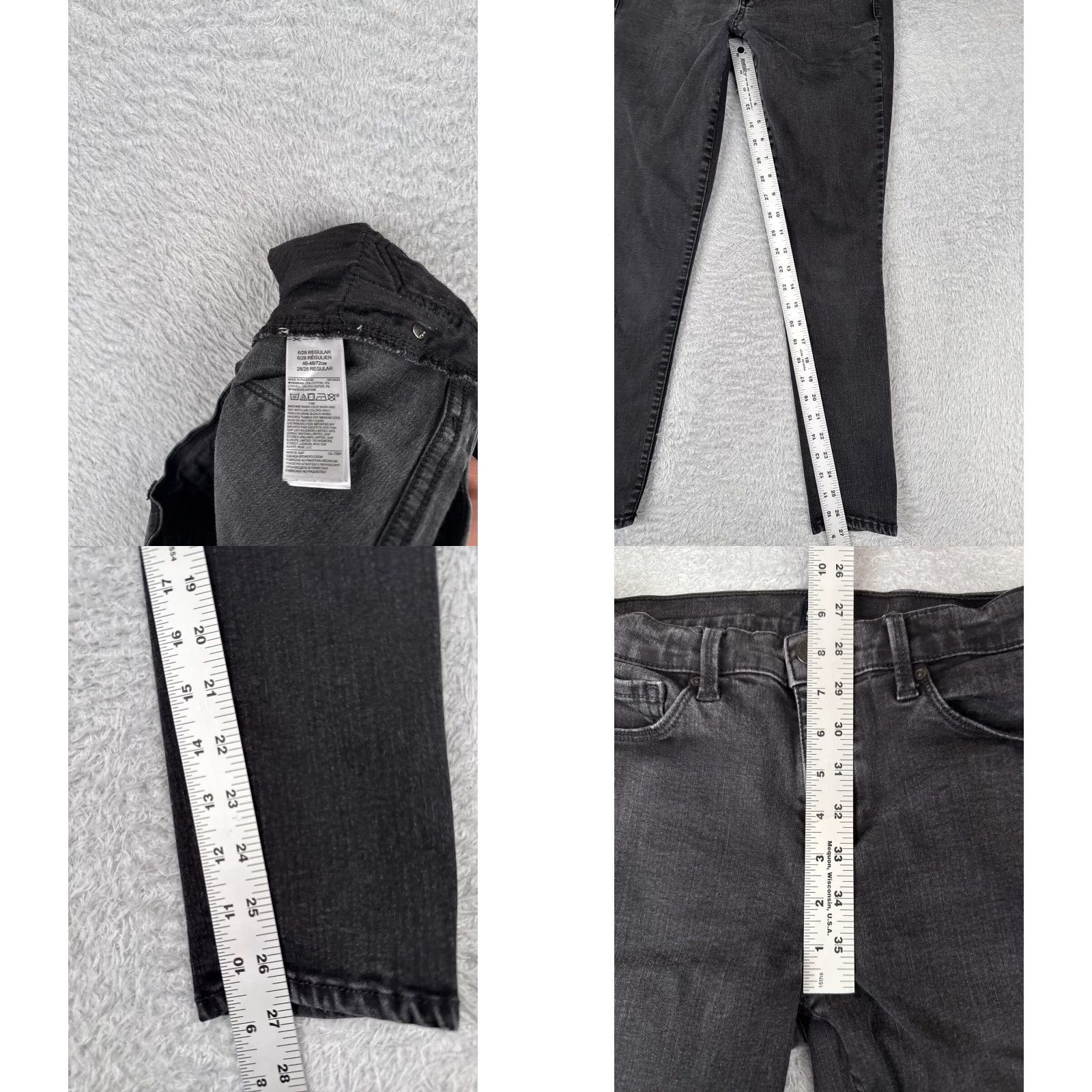 Gap Gap Jeans Womens Jeans 6 Black Denim 28x27 Mid Rise Skinny Stretch 5-Pocket City GAP 1969 Womens Clothing Size 28" / US 6 / IT 42 - 8 Thumbnail