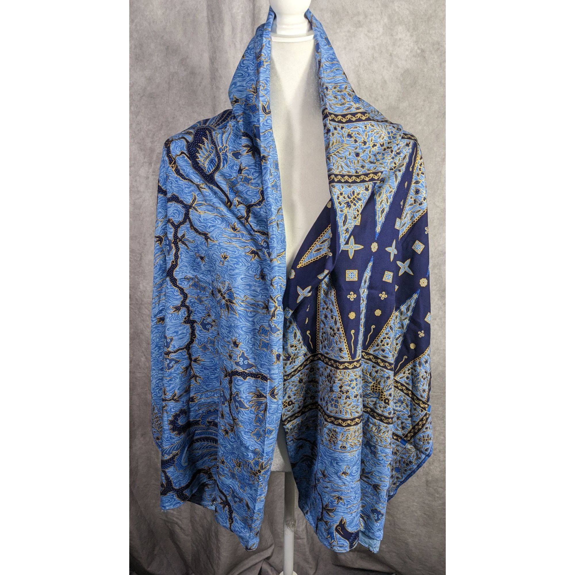 Other Blue Batik Peacock Sarong Wrap 68x45 Inches With Intricate F Size ONE SIZE - 11 Thumbnail