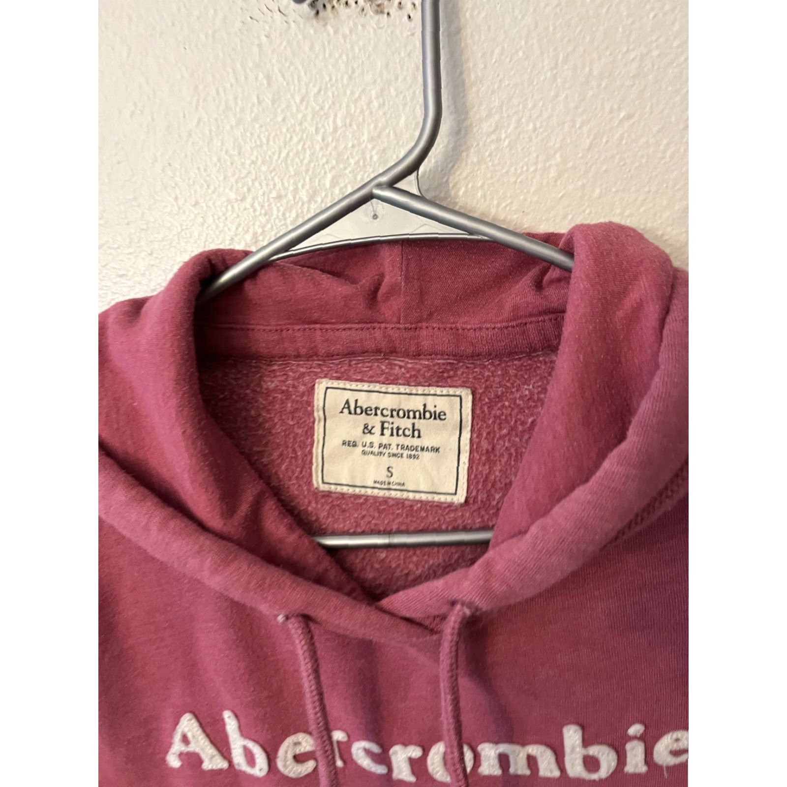 Abercrombie & Fitch Abercrombie & Fitch Women's Hoodie Sweater Small Blue Pullover Spell Out AF Knit Cotton Size S / US 4 / IT 40 - 2 Thumbnail