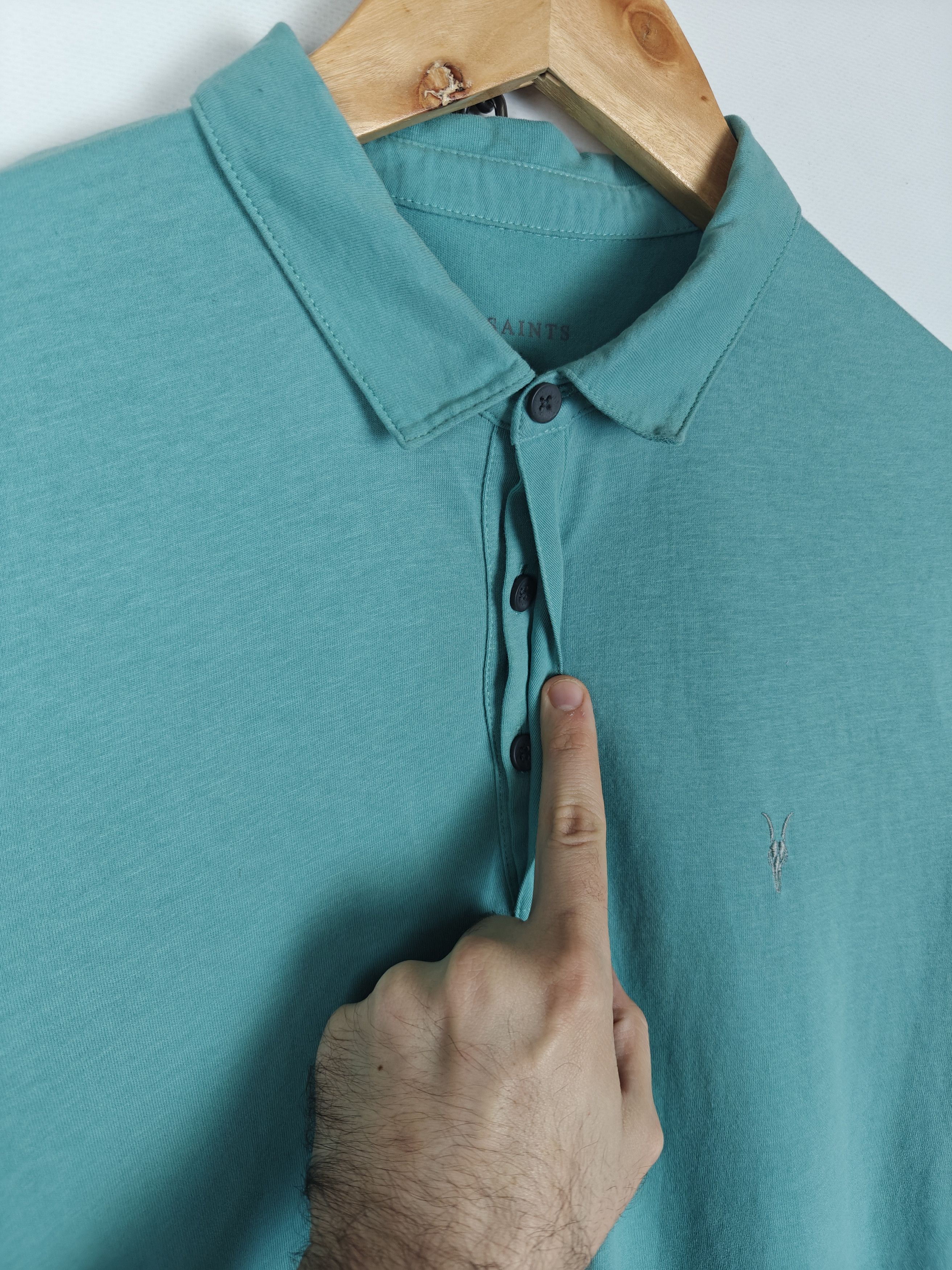 Allsaints Allsaints Polo T-Shirt Brace SS Turquoise Blue size S Size US S / EU 44-46 / 1 - 7 Thumbnail