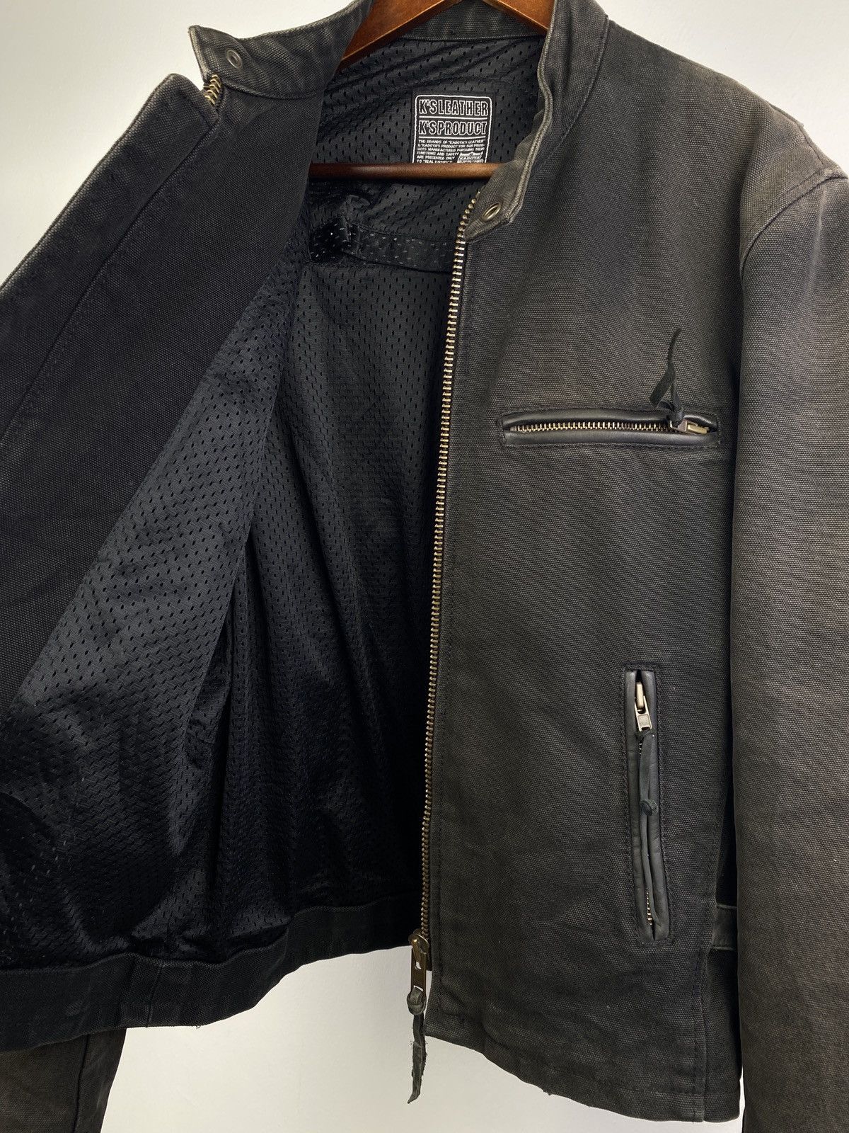 Kadoya Kadoya Sunfaded Distressed Cotton Biker Jacket Size US L / EU 52-54 / 3 - 14 Thumbnail