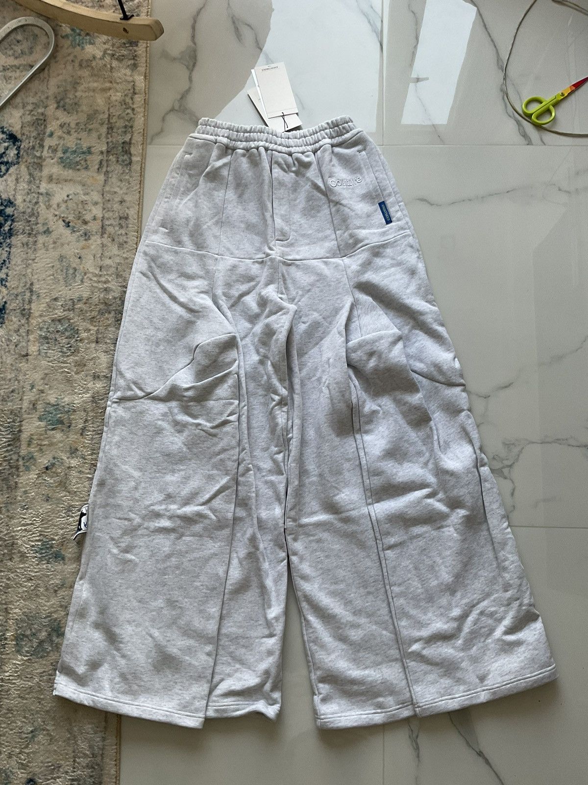 Pre-owned Anonymous Club Paneled Oversized Sweatpants In Grey