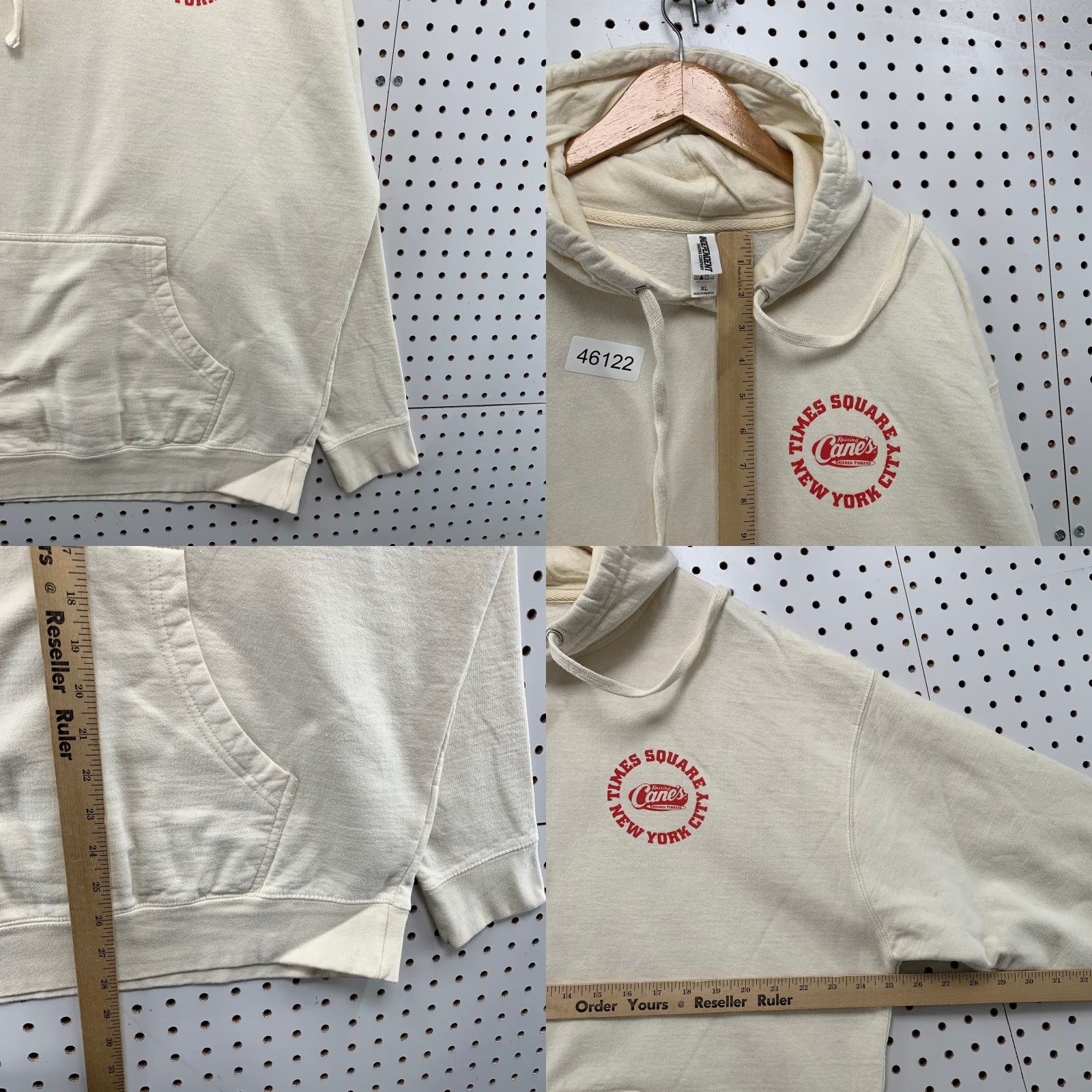 Vintage Raising Canes Time Square New York Hoodie Sweatshirt Mens XL Beige Hooded Size US XL / EU 56 / 4 - 8 Thumbnail