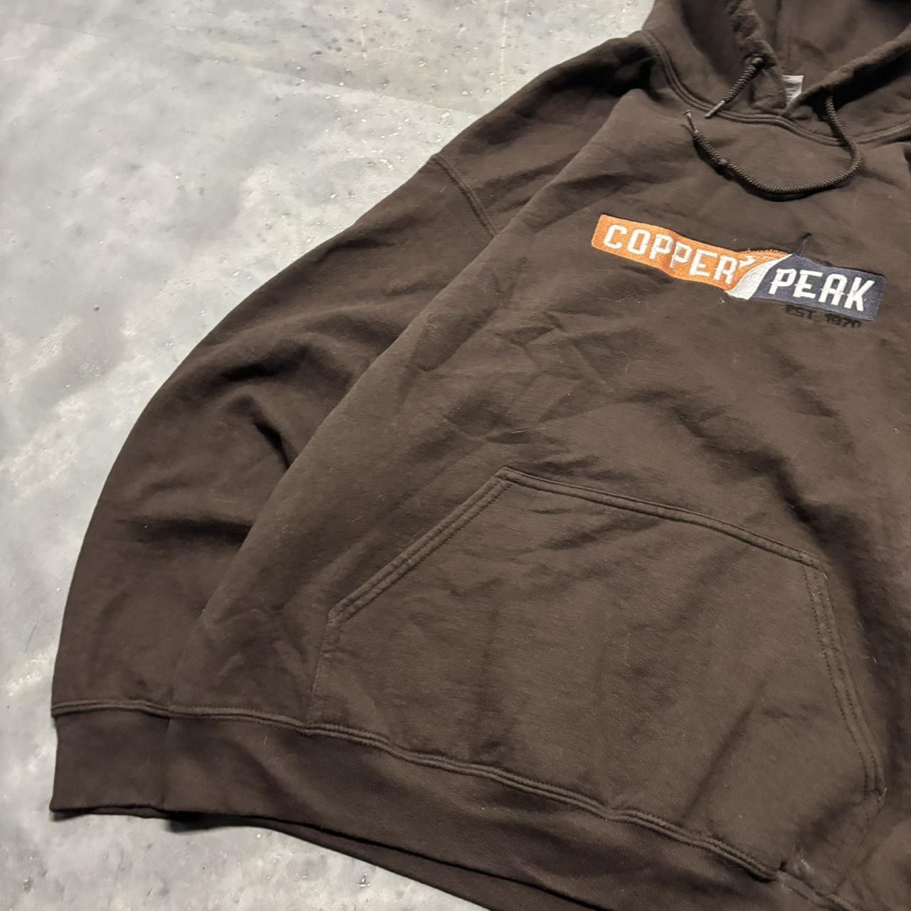 Japanese Brand × Vintage Crazy Vintage Y2K/2000s Brown Embroidered Streetwear Essential Hoodie! Size US L / EU 52-54 / 3 - 3 Thumbnail