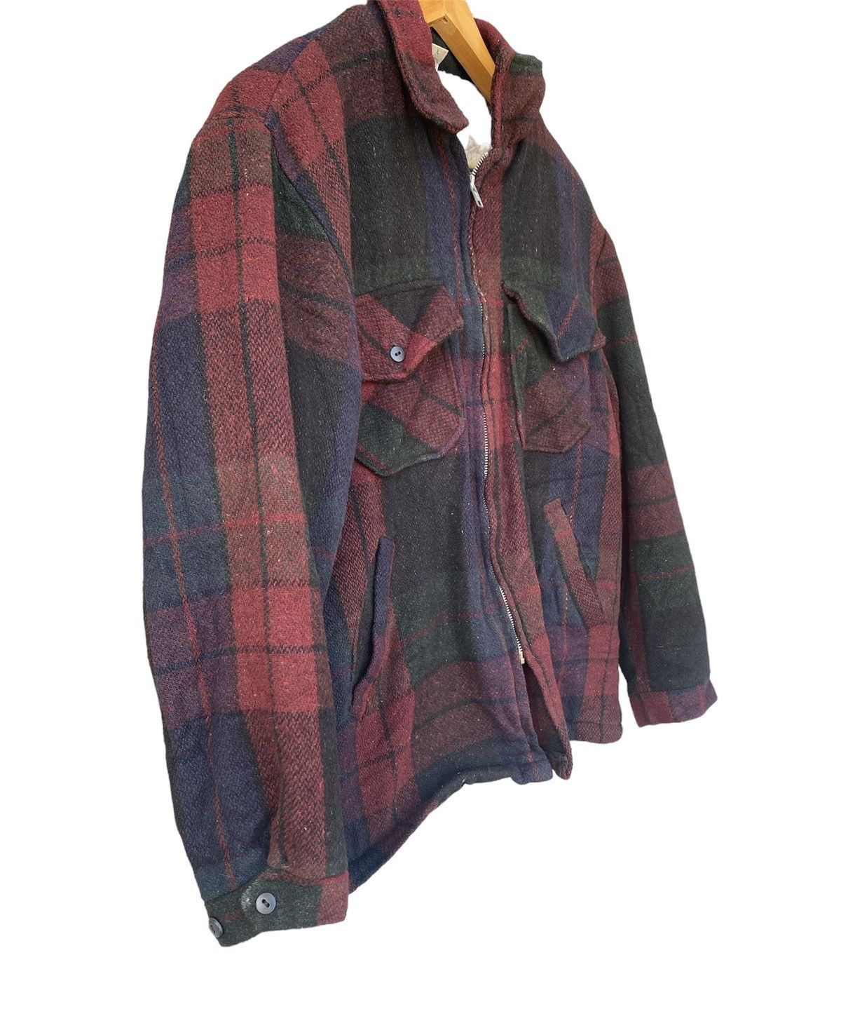 Vintage Vintage 90’s Cal Craft Plaid Sherpa wool Jacket Size US L / EU 52-54 / 3 - 3 Thumbnail