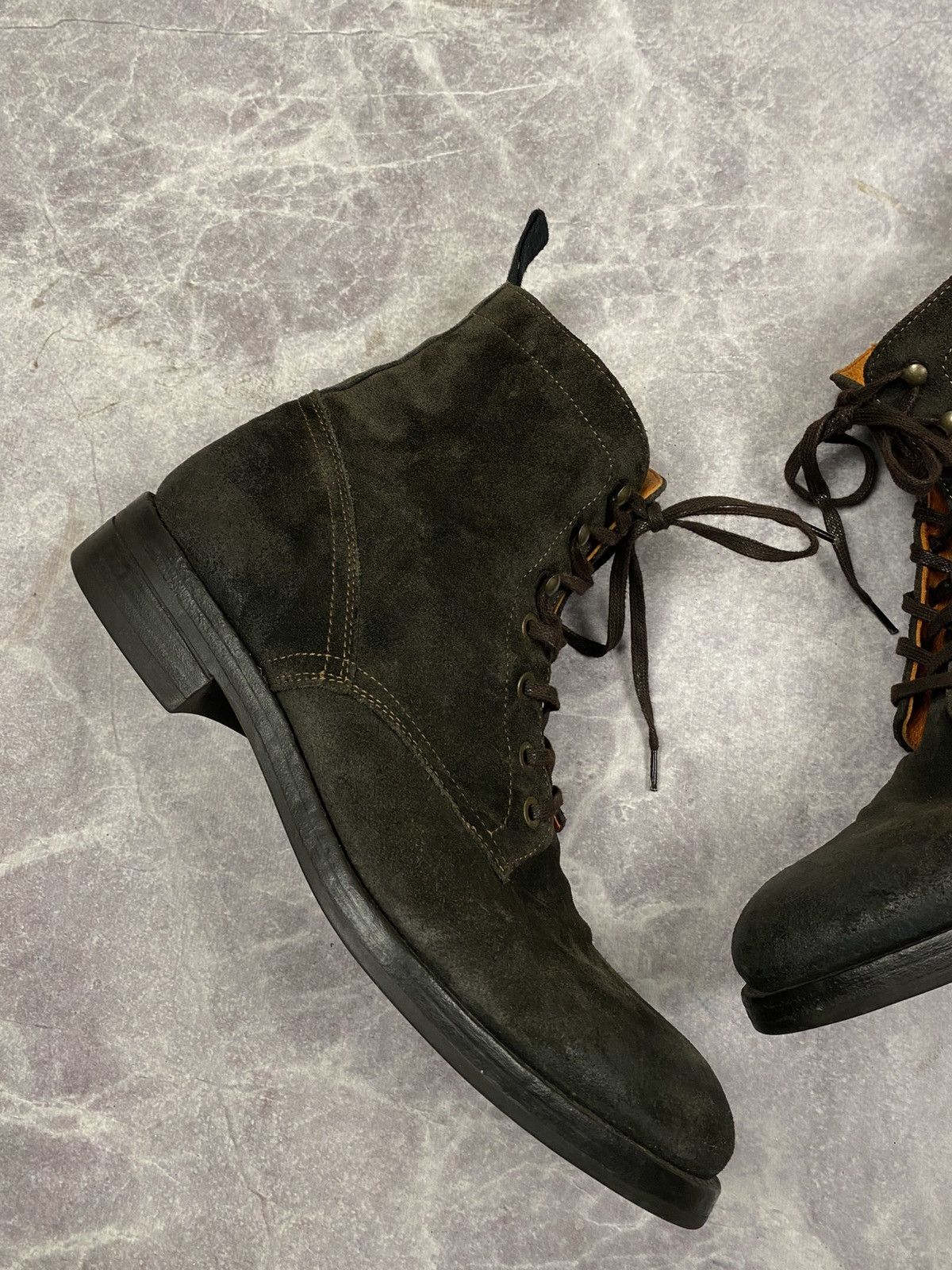 Other Brown Waxed Suede Combat Boots Made in Portugal Size: 42 Size US 9 / EU 42 - 2 Thumbnail