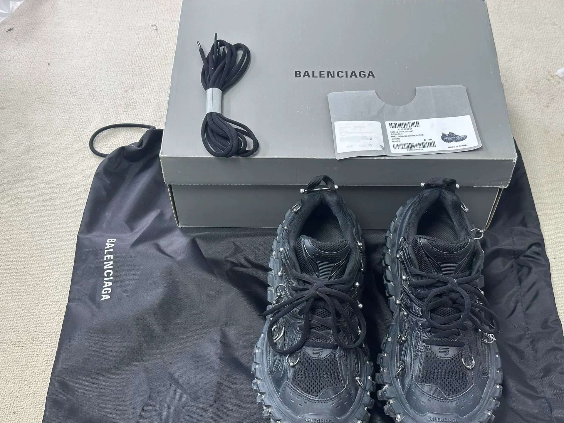 Balenciaga Balenciaga Bouncer Round-Toe Lace-Up Dad Shoes Size US 7 / EU 40 - 1 Thumbnail