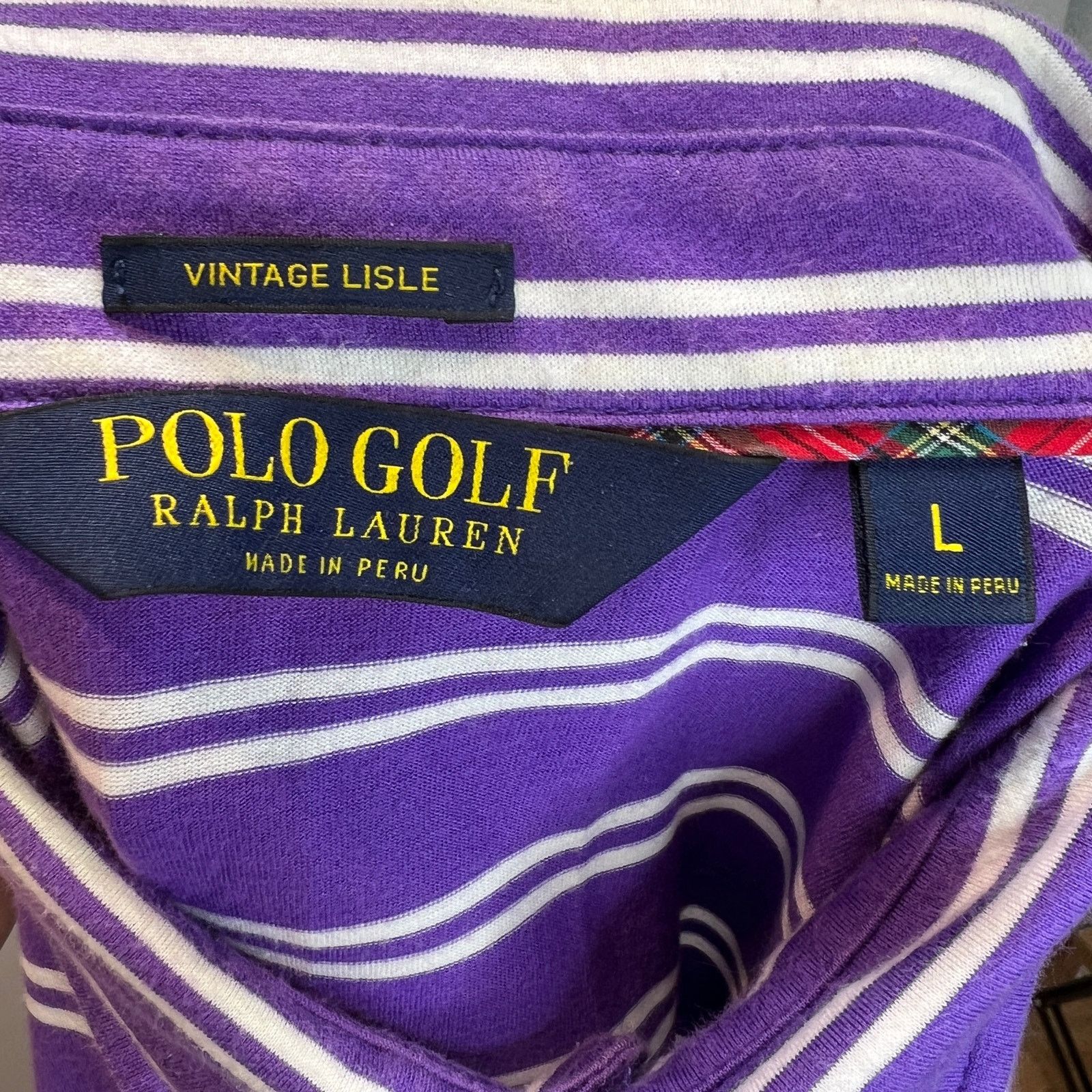 Polo Ralph Lauren Polo Golf Ralph Lauren Stripe Polo Shirt Vintage Lisle Size US L / EU 52-54 / 3 - 3 Thumbnail
