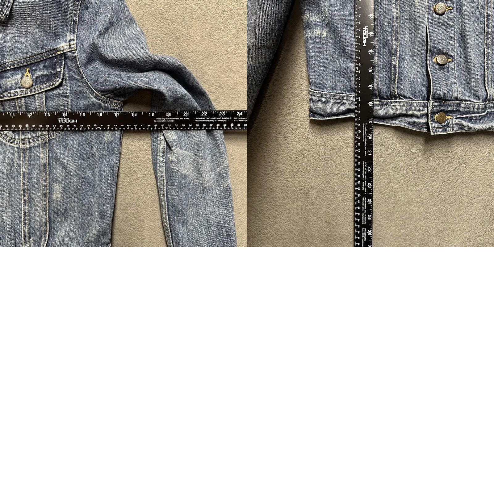 Ralph Lauren VINTAGE Ralph Lauren Jacket Womens XS Blue Denim Distressed 90s Trucker Jean GUC Size 26" / US 2 / IT 38 - 8 Thumbnail