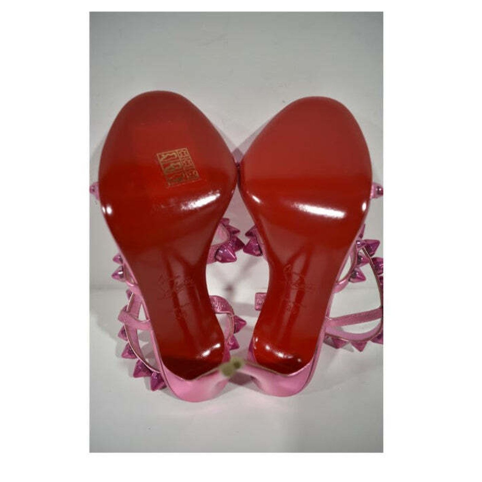 Christian Louboutin Spikita Strap 100 Confettis Pink Strappy Sandal Heel Pump 36 Size US 6 / IT 36 - 12 Thumbnail