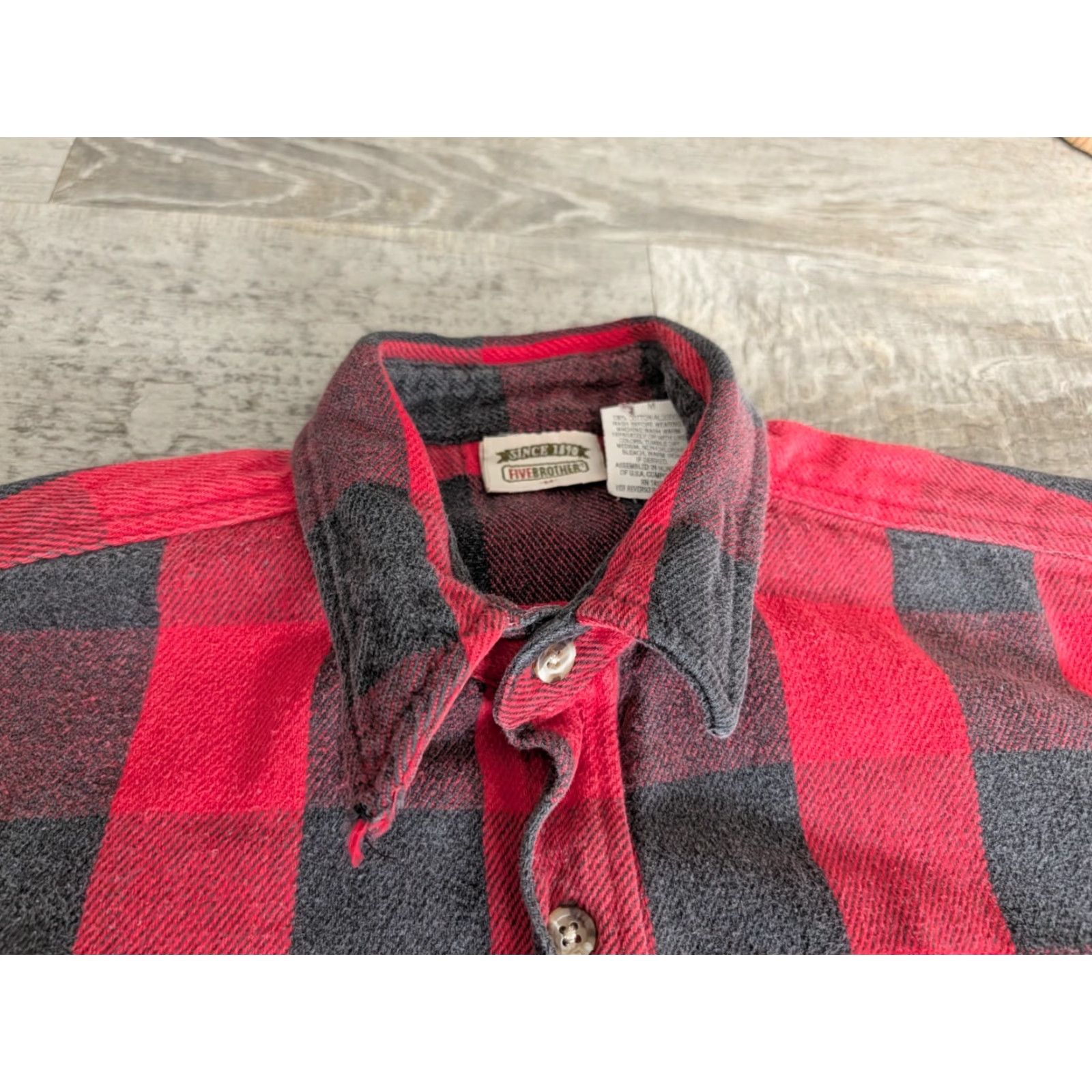 Vintage VINTAGE Five Brother Shirt Mens M Red Check Flannel Button-Up Heavy Cotton 90s Outdoors USA Size US M / EU 48-50 / 2 - 6 Thumbnail