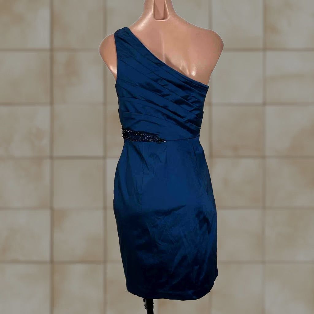 Adrianna Papell VINTAGE Adrianna Papell E! Live From the Red Carpet One Shoulder Blue Gown y2k BEADED Dress Size S / US 4 / IT 40 - 1 Thumbnail