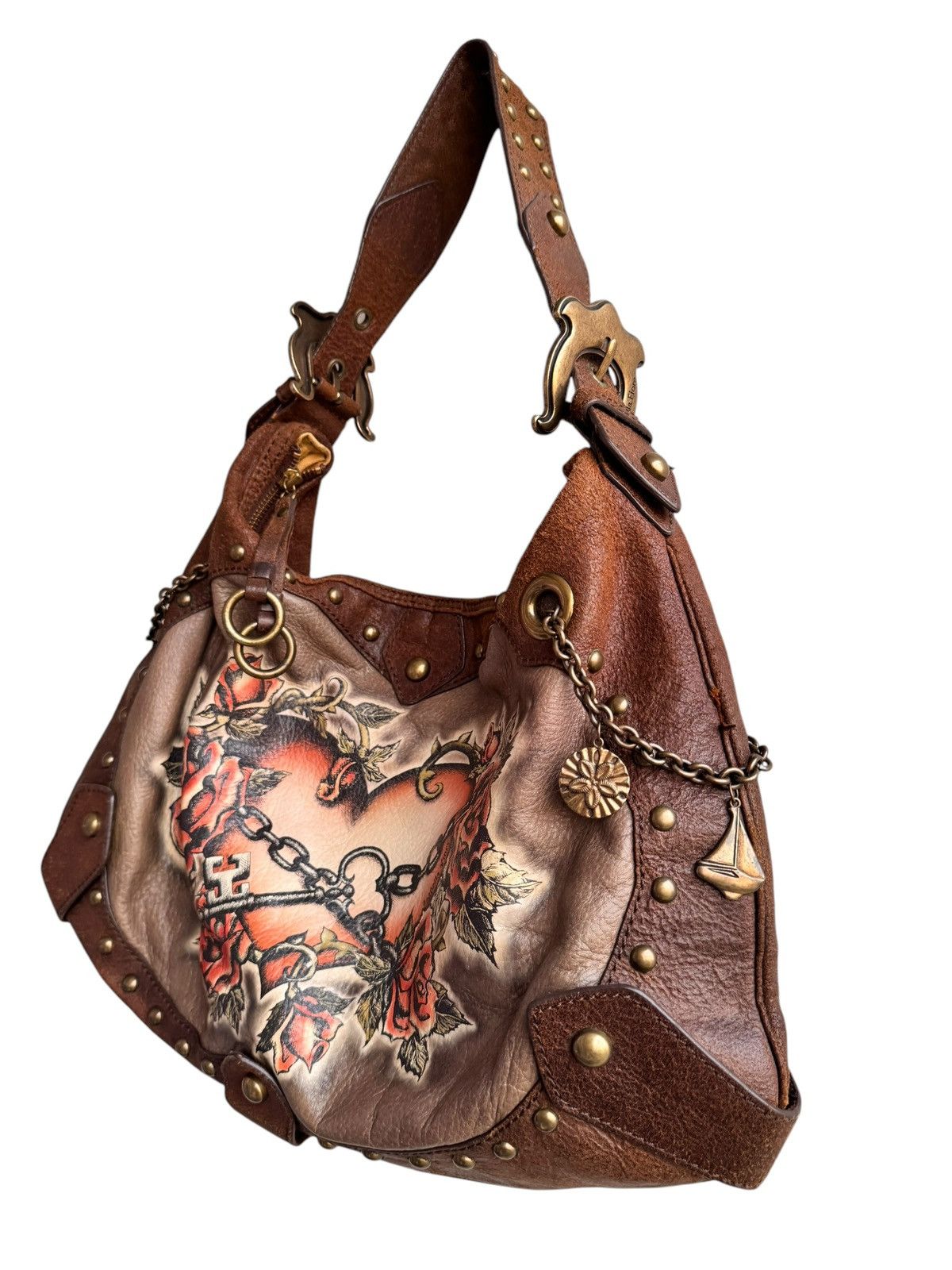 Isabel Marant Etoile Rare Issabella Fiore Hearty Studded Floral Hobo Shoulder Size ONE SIZE - 3 Thumbnail