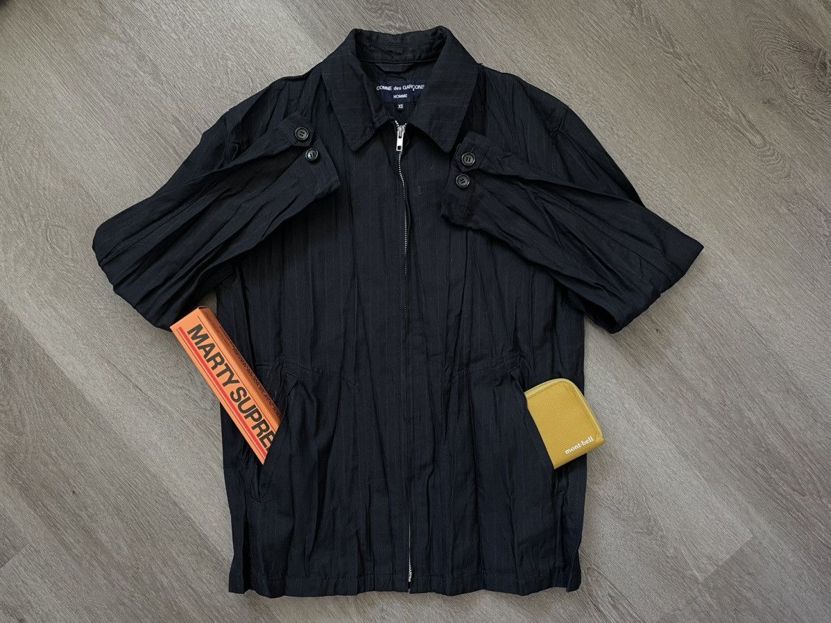 Comme des Garcons Homme AW11 Comme Des Garcons Homme Wrinkled-Process Stripe Jacket Size US XS / EU 42 / 0 - 1 Thumbnail