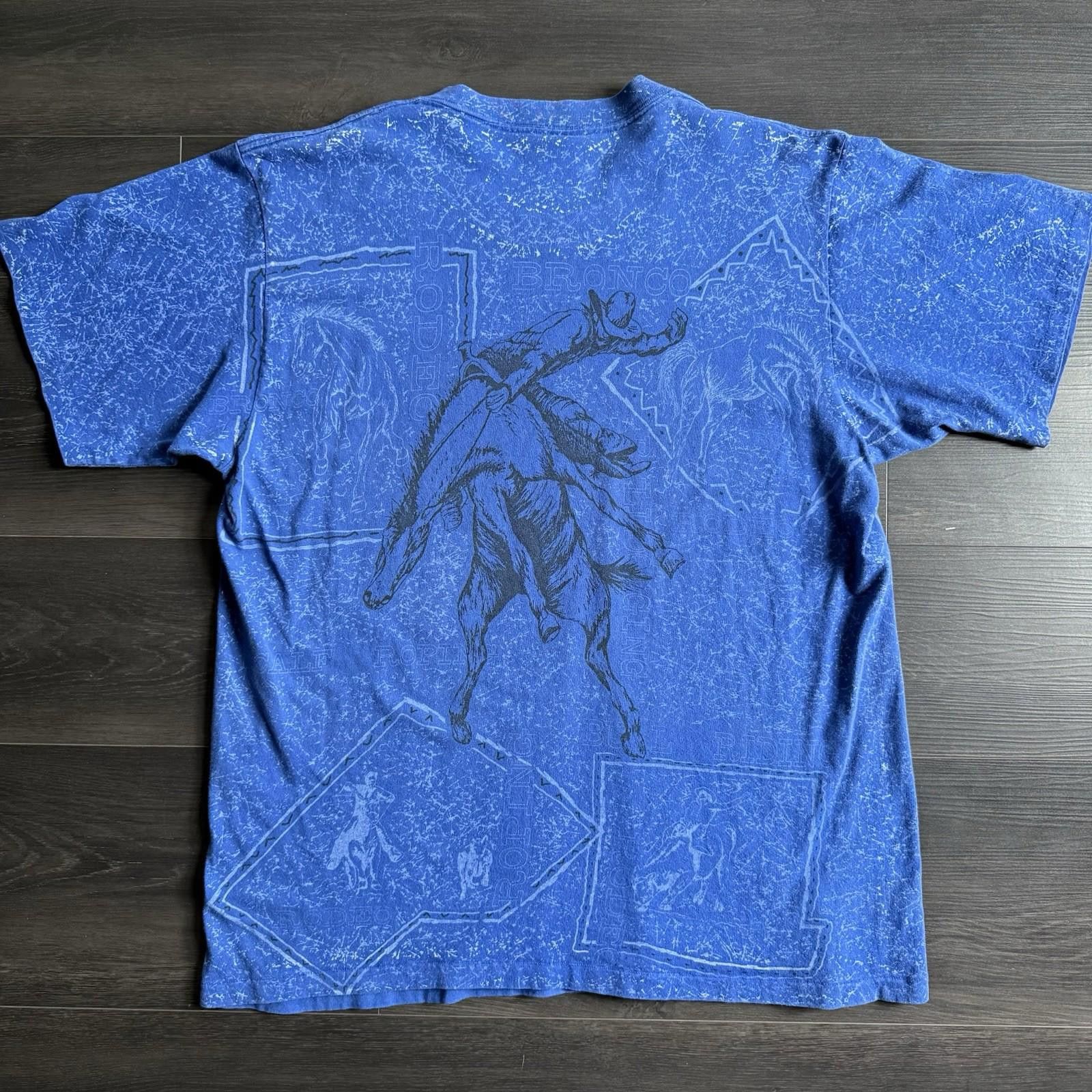 Vintage Vintage Lee Horse Cowboy Rodeo 90s T Shirt Size US XL / EU 56 / 4 - 2 Thumbnail