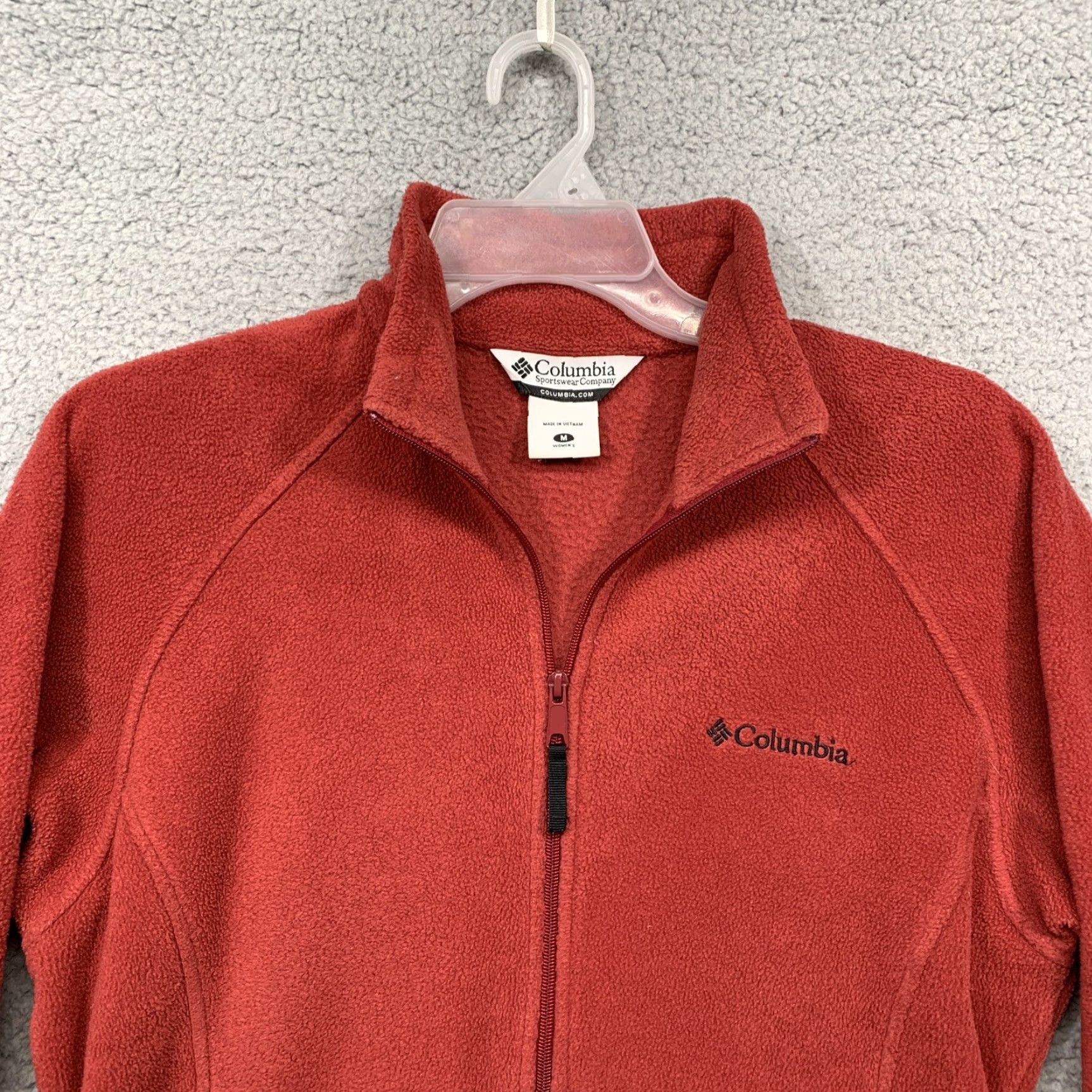 Vintage Columbia Fleece Jacket Womens Full Zip M Orange/Red Zip Pockets Side Pull Cords Size M / US 6-8 / IT 42-44 - 2 Thumbnail