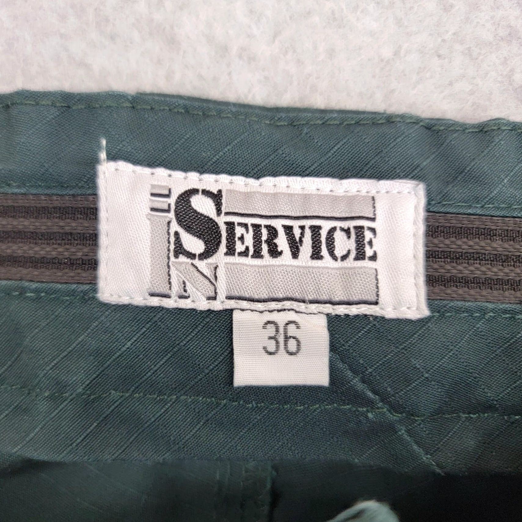 Vintage In Service Pants Mens 36x30 Green Cargo Lightweight Ripstop Workwear Elastic Waist Pockets Casual, Workwear Mens Pants 36x30 Green Size US 36 / EU 52 - 6 Thumbnail