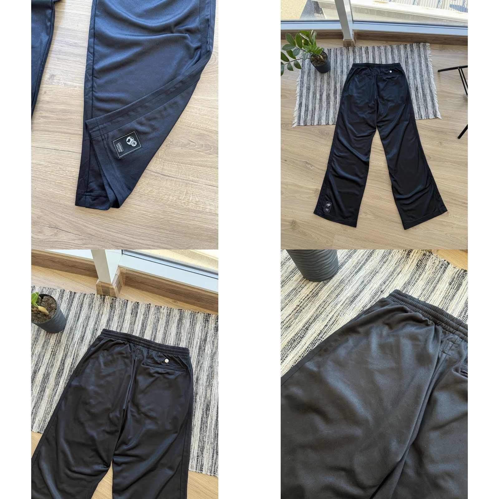 Adidas adidas Chile 62 Track Pants Mens S Black Wide-Leg Sports Pants Tracksuit Bottoms Size 36R - 9 Thumbnail
