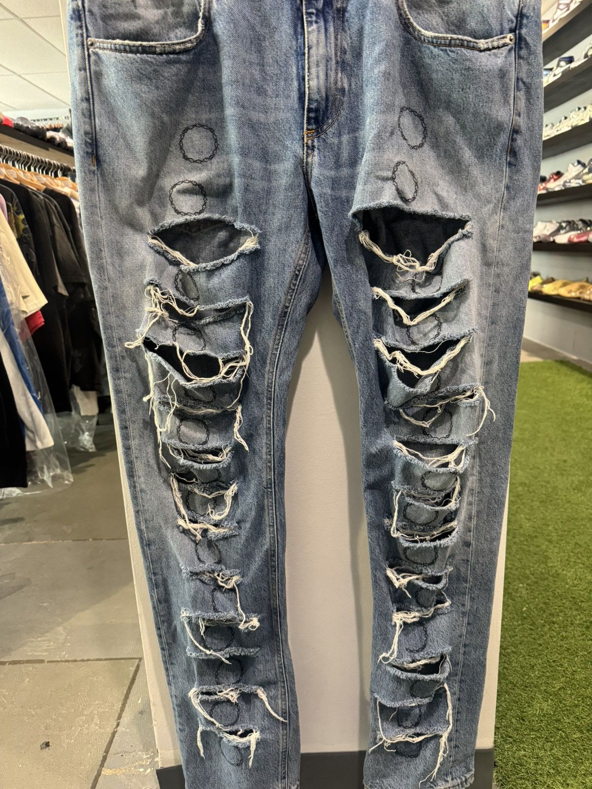 1017 ALYX 9SM 1017 Alyx 9SM Slashed Thorn Distressed Denim Jeans Size US 36 / EU 52 - 2 Thumbnail