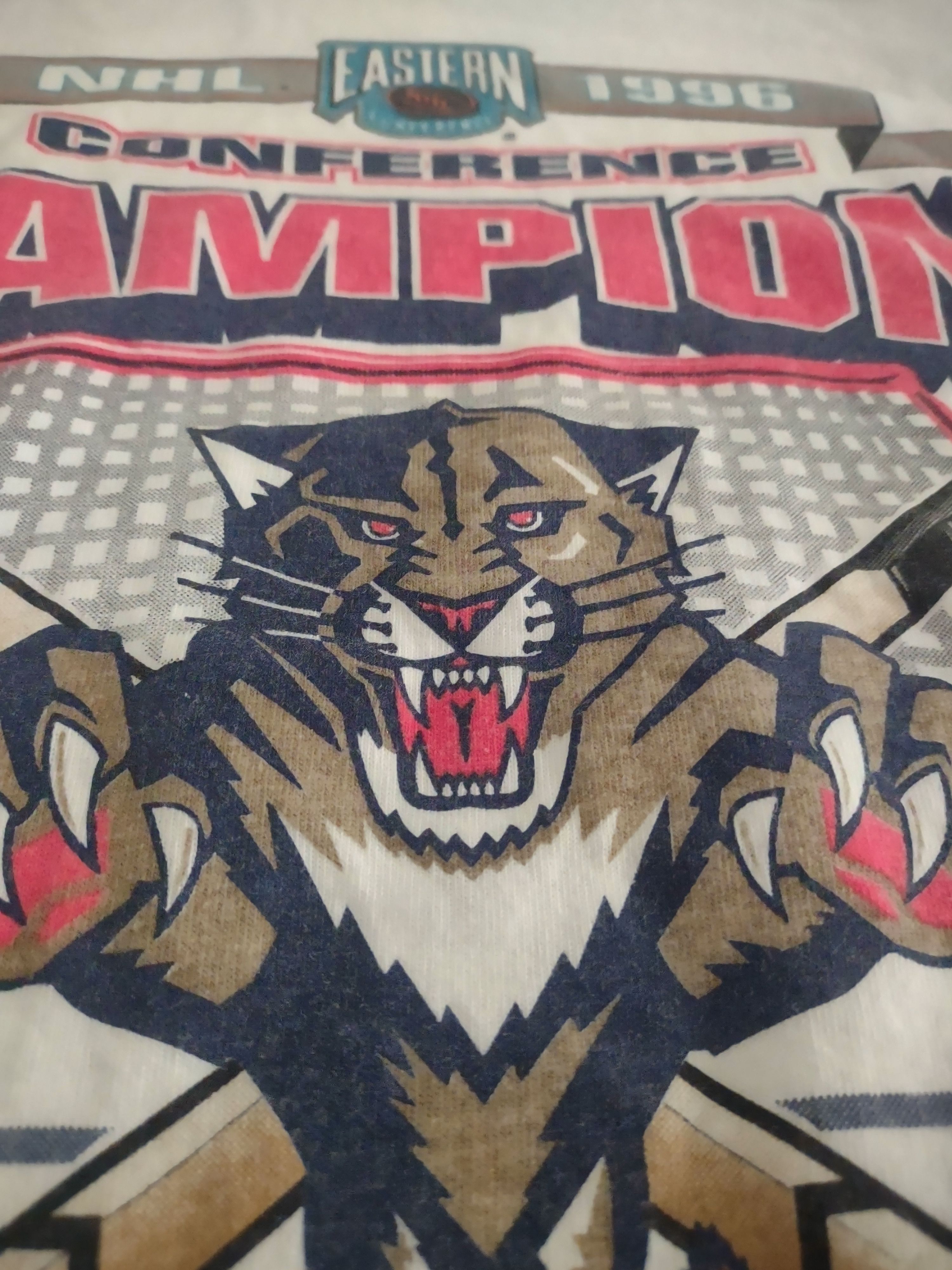 NHL × Starter × Vintage Vintage 90s Florida Panthers 96 ECF Single Stitched Tee Size US L / EU 52-54 / 3 - 3 Thumbnail