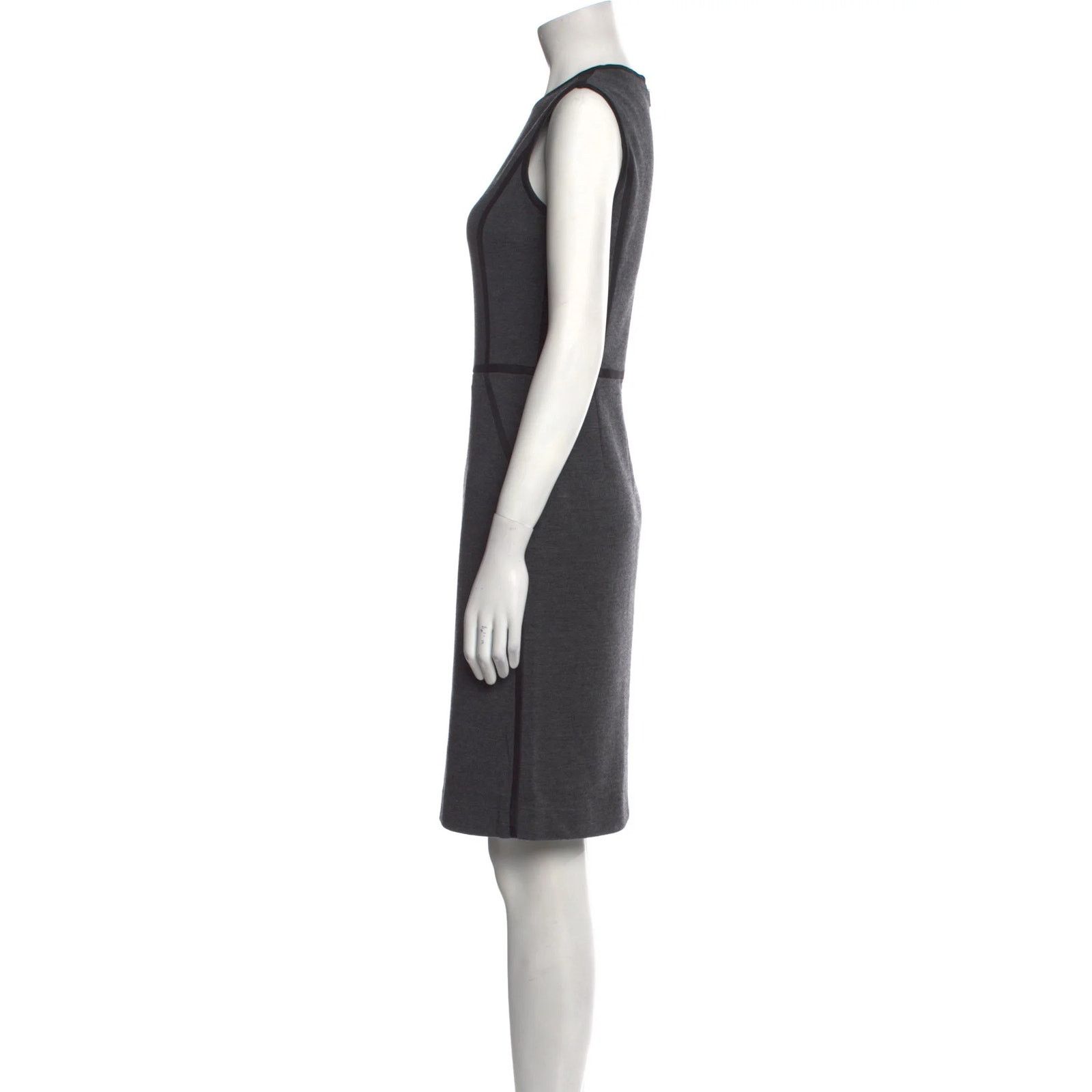 Tory Burch Tory Burch Marcia Wool Sleeveless Dark Gray Work Dress XS Size XS / US 0-2 / IT 36-38 - 3 Thumbnail