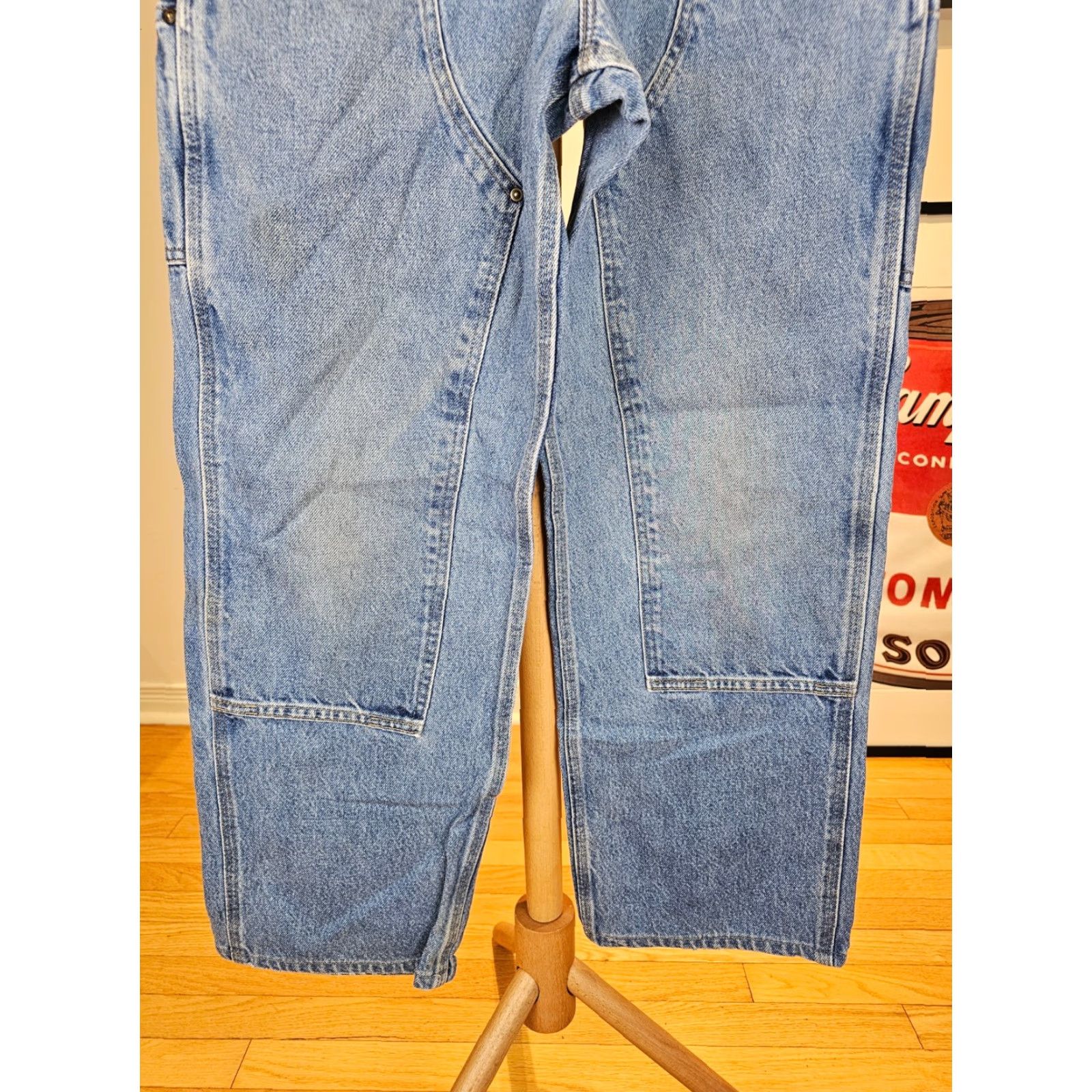Carhartt VINTAGE Carhartt Denim DOUBLE KNEE WORK JEANS PANTS 29X30 04 Jeans Pants Blue Mens Carpenter Canvas Denim 90s 2000s Size US 29 - 3 Thumbnail
