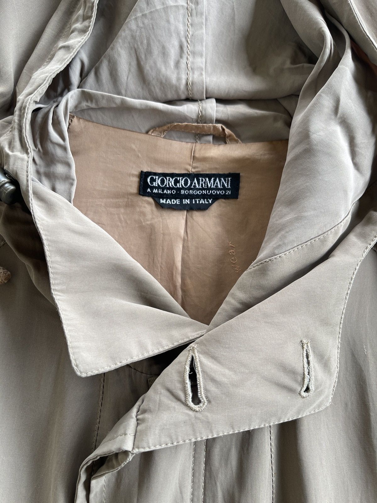 Giorgio Armani Giorgio Armani Rayon Parkas Hoodie Size US L / EU 52-54 / 3 - 6 Thumbnail