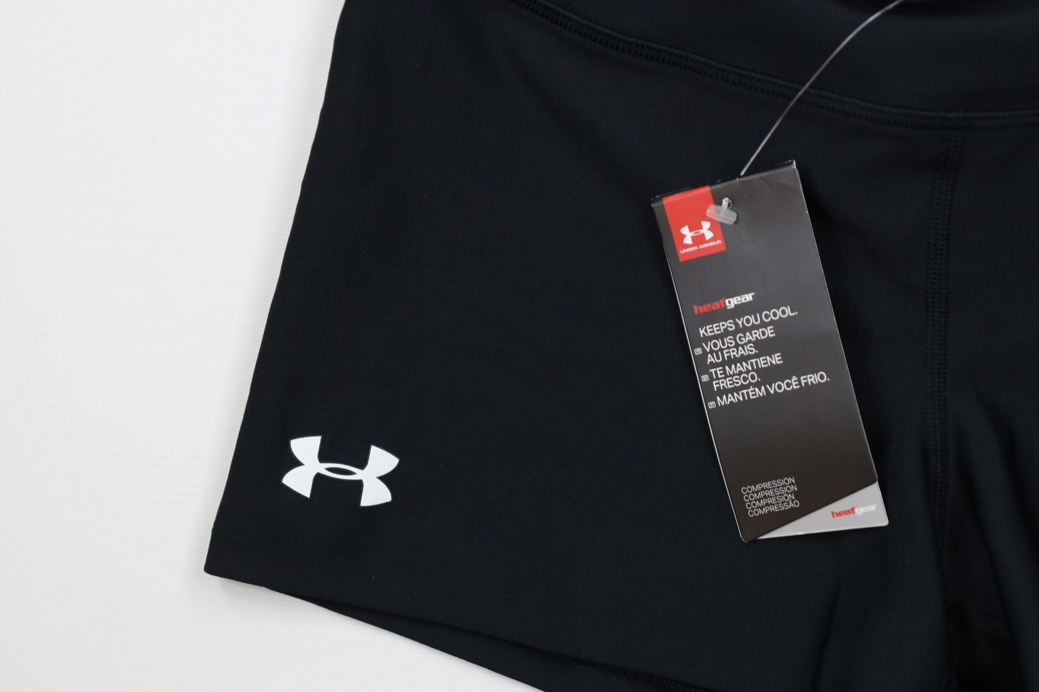 Under Armour × Vintage New Under Armour HeatGear Compression Spandex Shorts Black Size 29" - 4 Thumbnail
