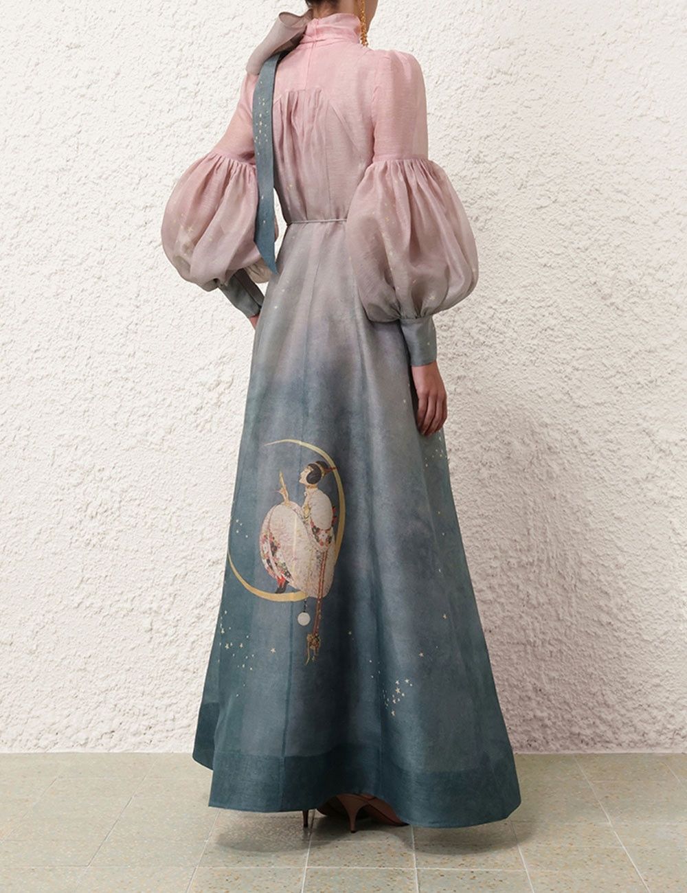 Zimmermann oc11z0825 Eden Tie Neck Gown in Multicolor Size S / US 4 / IT 40 - 8 Thumbnail