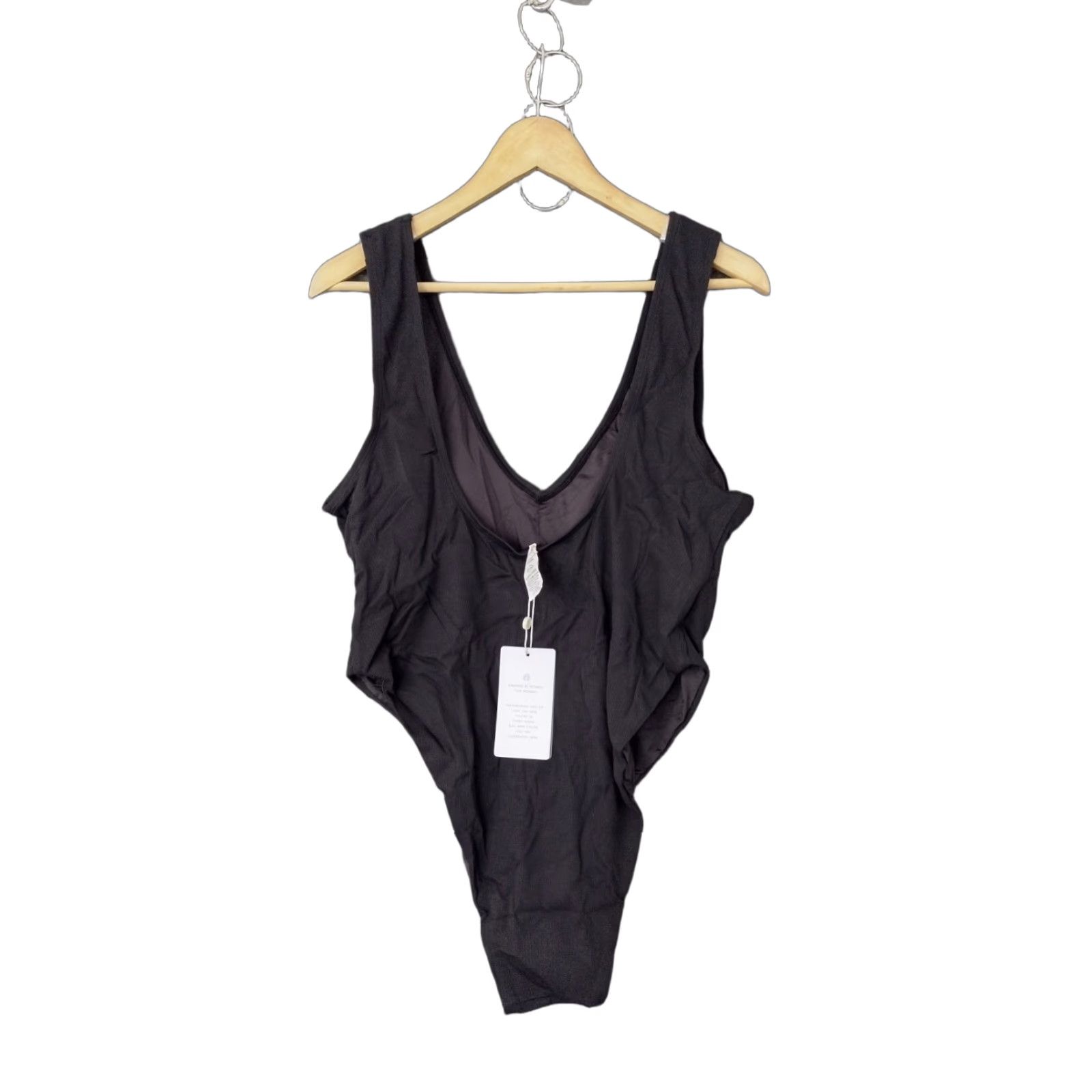 Vintage Toluca One Piece Bathing Suit 4XL Textured Onyx Belted Swim Midi Black Women Size ONE SIZE - 1 Thumbnail