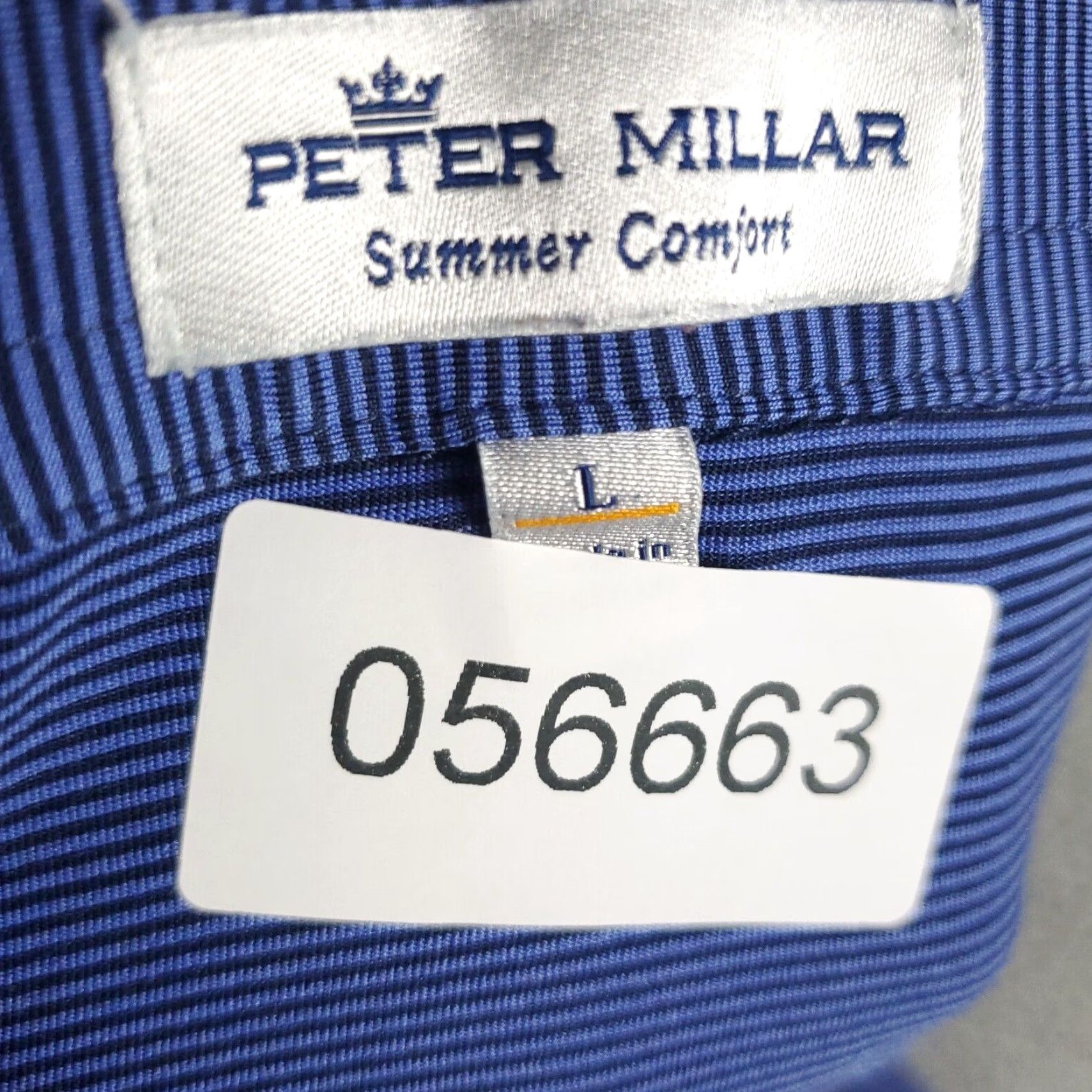 Peter Millar Peter Millar Polo Shirt Mens Large Blue Striped Summer Comfort Short Sleeve Size US L / EU 52-54 / 3 - 7 Thumbnail