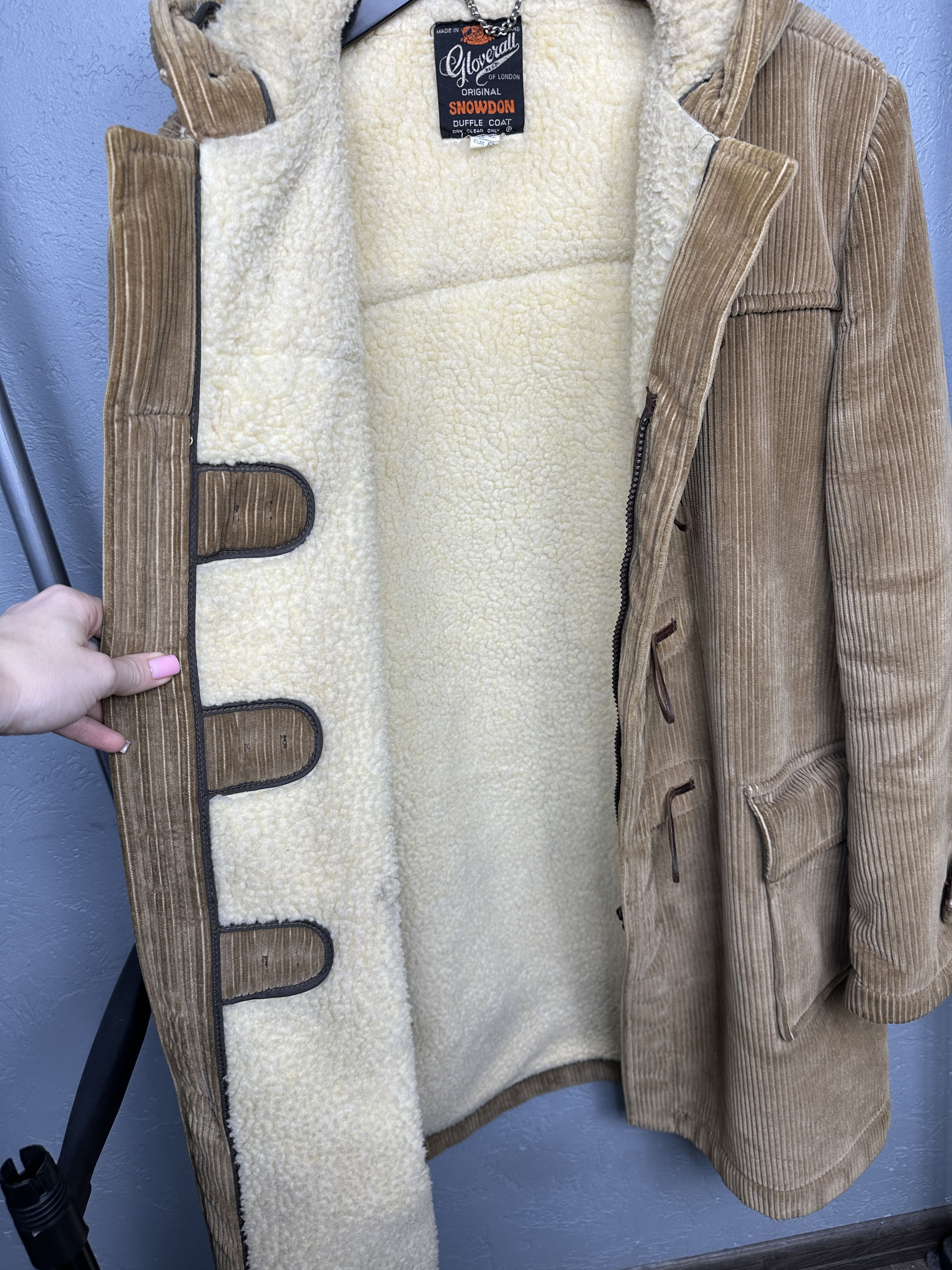 Gloverall Gloverall Mens Wool Sherpa Corduroy Duffle Coat Jacket Size US L / EU 52-54 / 3 - 5 Thumbnail