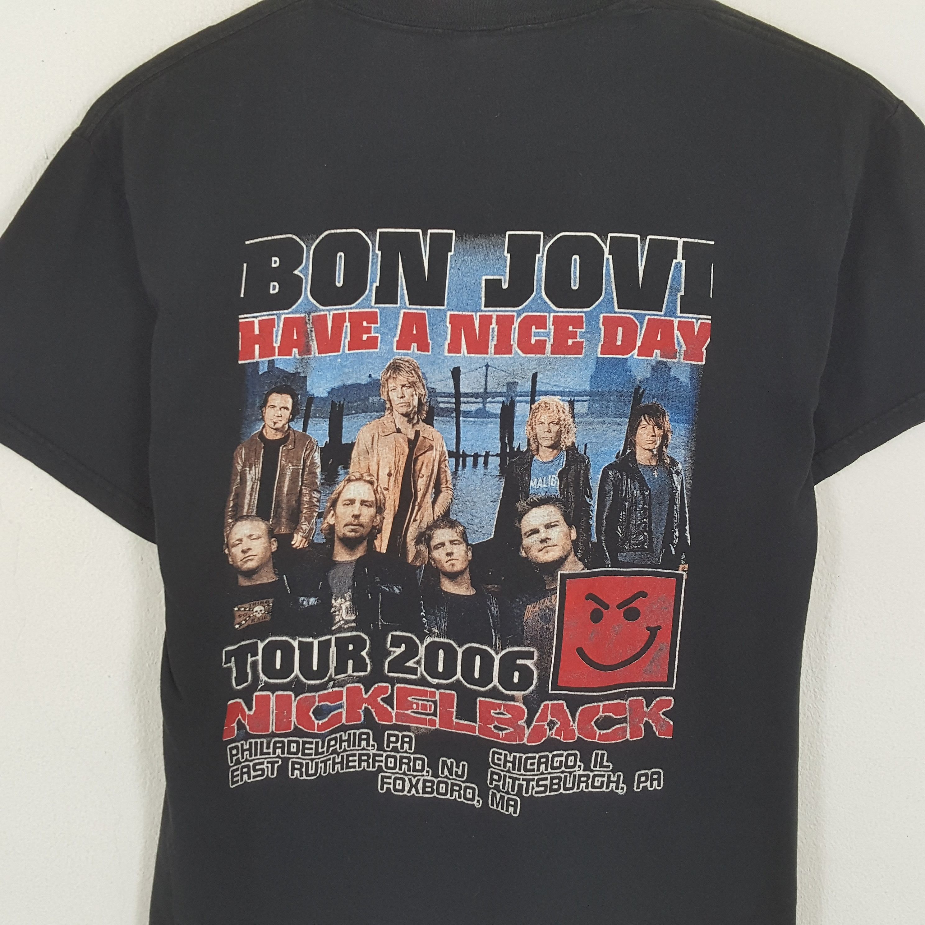 Band Tees × Vintage BON JOVI Rock Band Nickelback Tour 2006 Vintage Tshirt Size US L / EU 52-54 / 3 - 4 Thumbnail