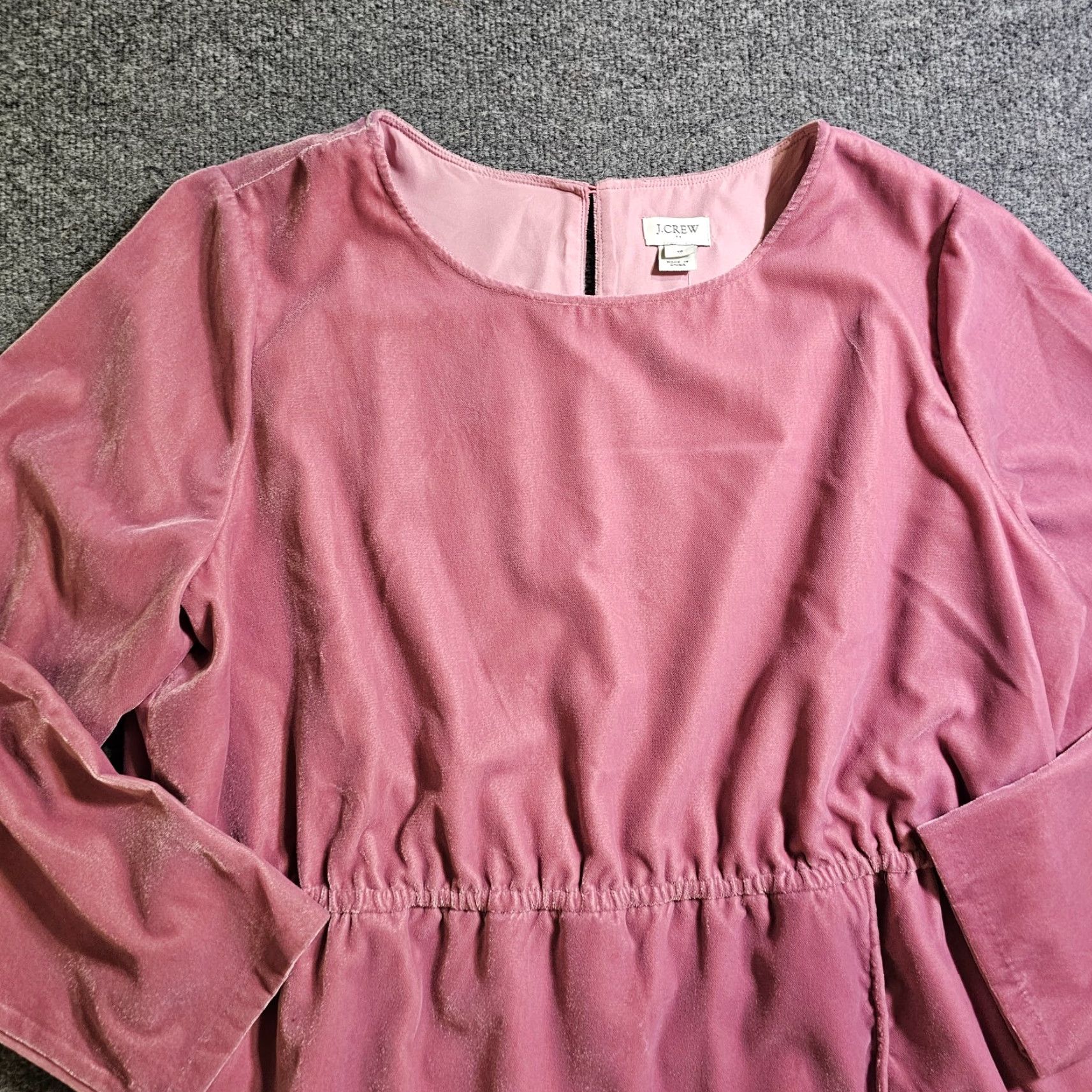 J.Crew J.CREW Dress Women 18 Pink Velour Velvet Long Sleeve Elastic Waist Casual Career Size XXL / US 16-18 / IT 52-54 - 2 Thumbnail
