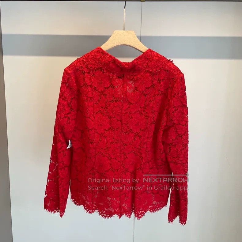 Valentino Valentino Red lace cotton coat Size M / US 6-8 / IT 42-44 - 2 Thumbnail