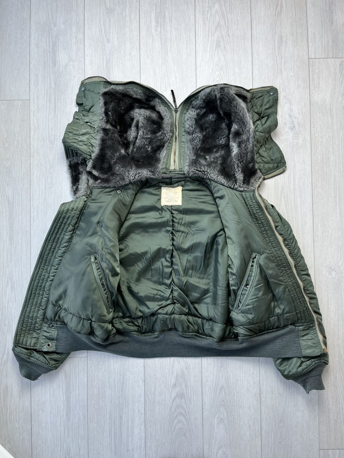 1976 Alpha Industries N2B Bomber Jacket Faux Fur Vintage Y2K