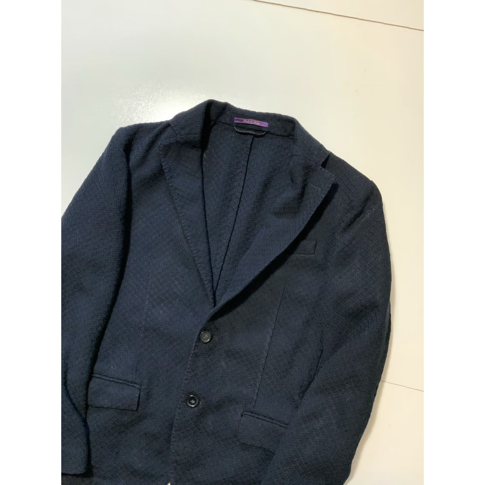 Liberty London VINTAGE Liberty of London Blazer Jacket Made In Italy Cotton Navy Two Button Sz. 48 Mens Regular 42" Chest 28.5" Length Size 48R - 5 Thumbnail