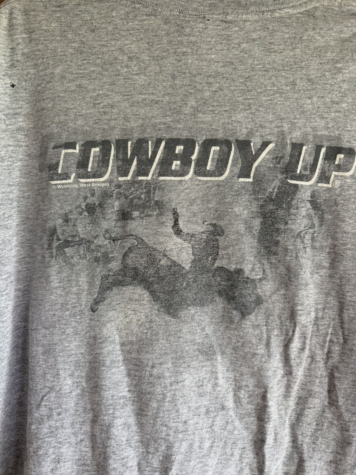Vintage Faded Grey Cowboy Up Western T-Shirt in XL Size US XL / EU 56 / 4 - 6 Thumbnail