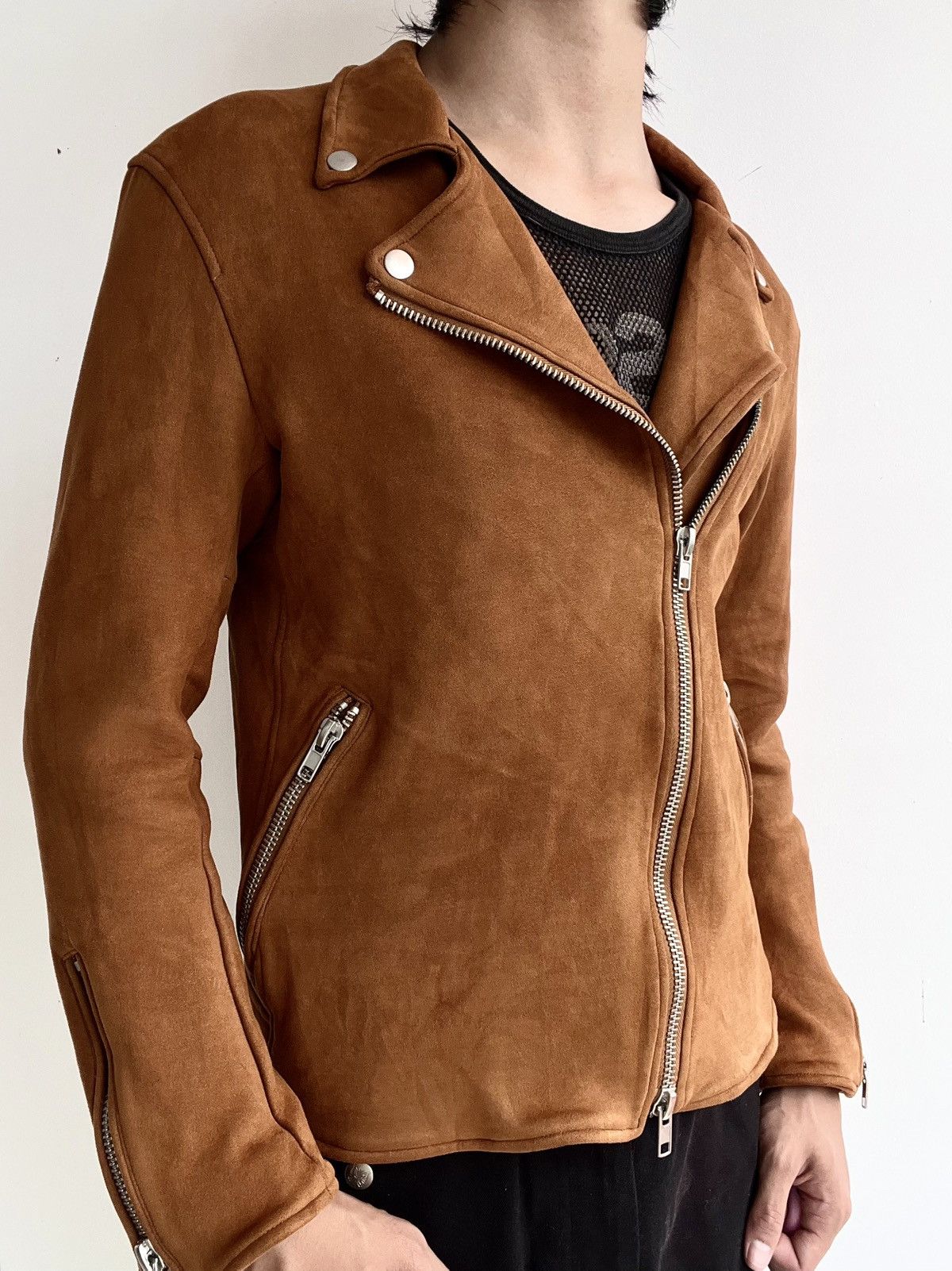Japanese Brand 2000s CavariA Avant-Gard Suede Biker Jacket Size US M / EU 48-50 / 2 - 3 Thumbnail