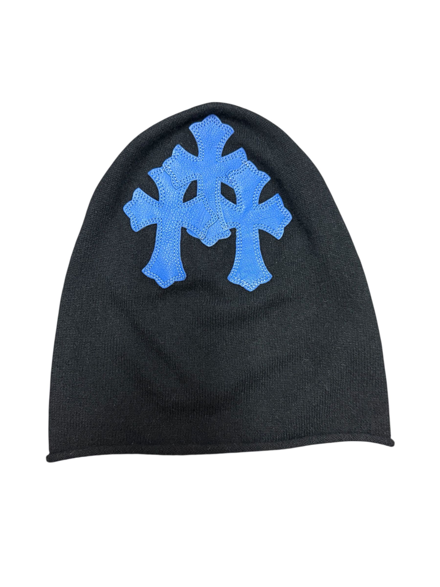 Chrome Hearts Blue Triple Cross Beanie Size ONE SIZE - 1 Thumbnail