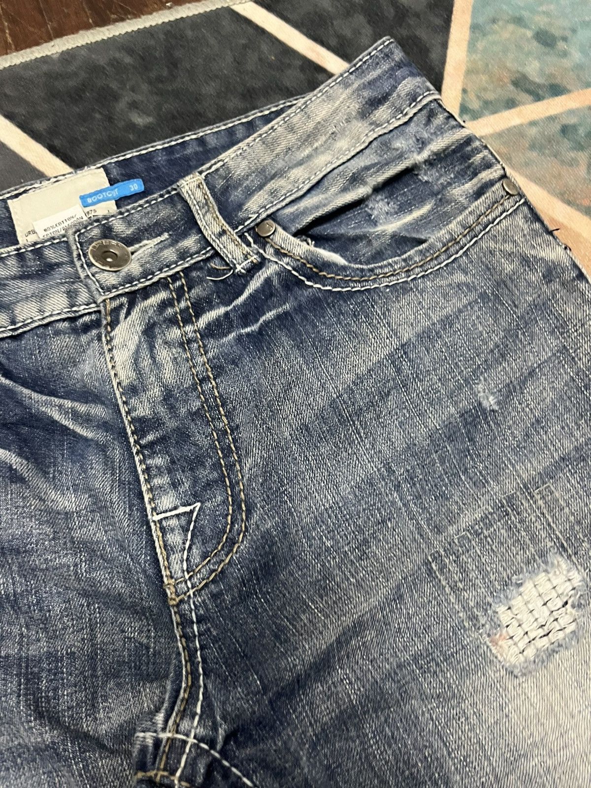 Blue Blue Japan 💥Urban Heritage FLARE Bootcut Distressed Jeans Size US 30 / EU 46 - 9 Thumbnail
