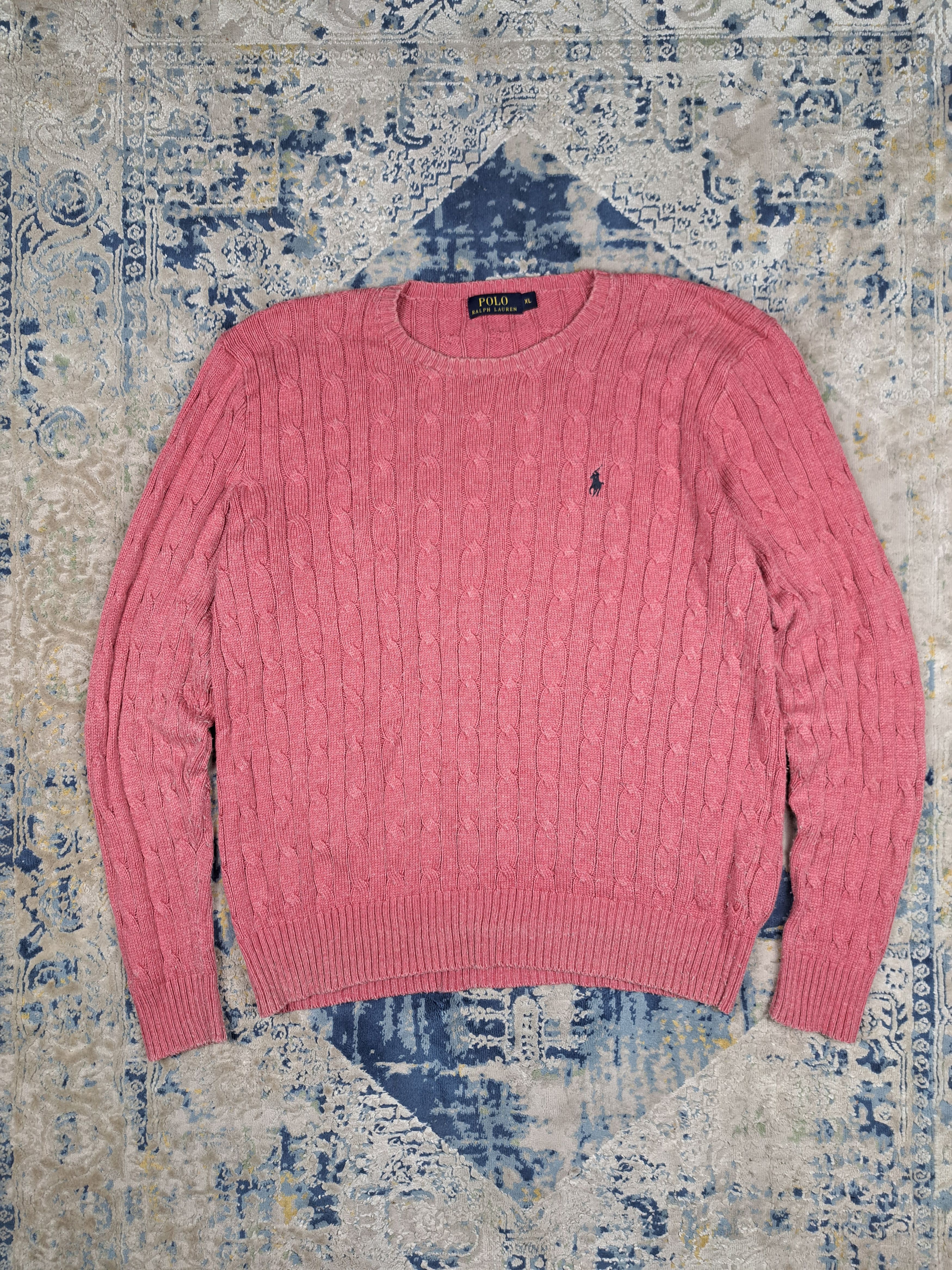 Polo Ralph Lauren Ralph Lauren 100% Silk Cable Knit Pink Sweater Luxury Size US XL / EU 56 / 4 - 1 Thumbnail