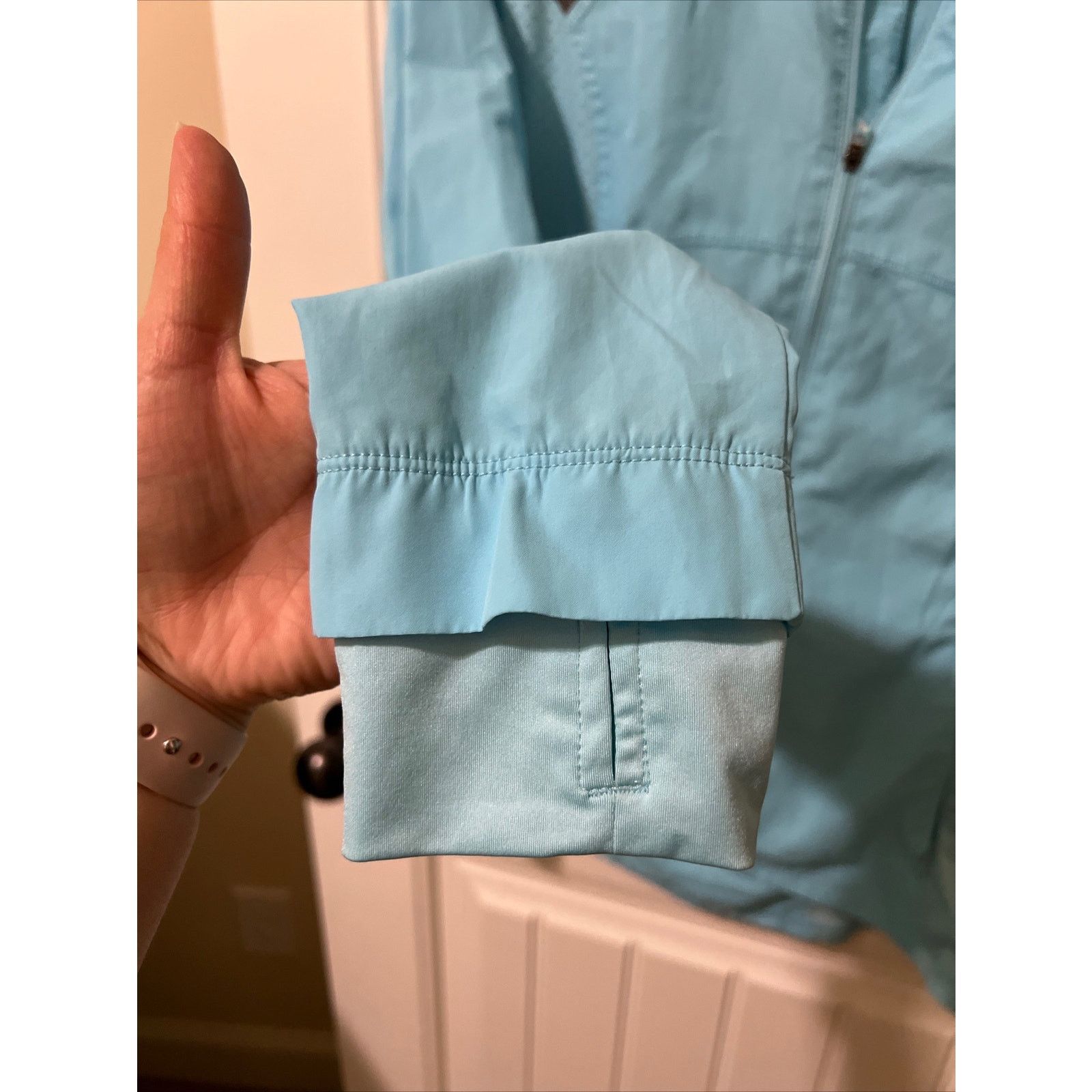 Champion Long Sleeve Full Zip Pullover Light Blue Jacket Pockets Size M / US 6-8 / IT 42-44 - 4 Thumbnail