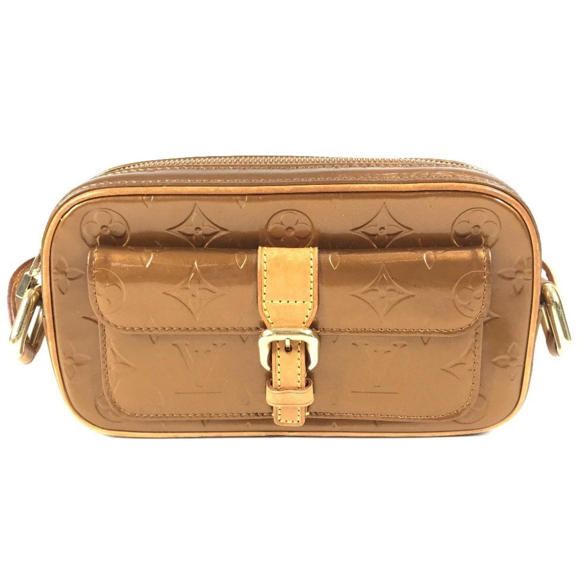 Louis Vuitton M91109 Monogram Vernis Christy Mm Bag Crossbody Pochette Shoulder Women's Bronze Brown