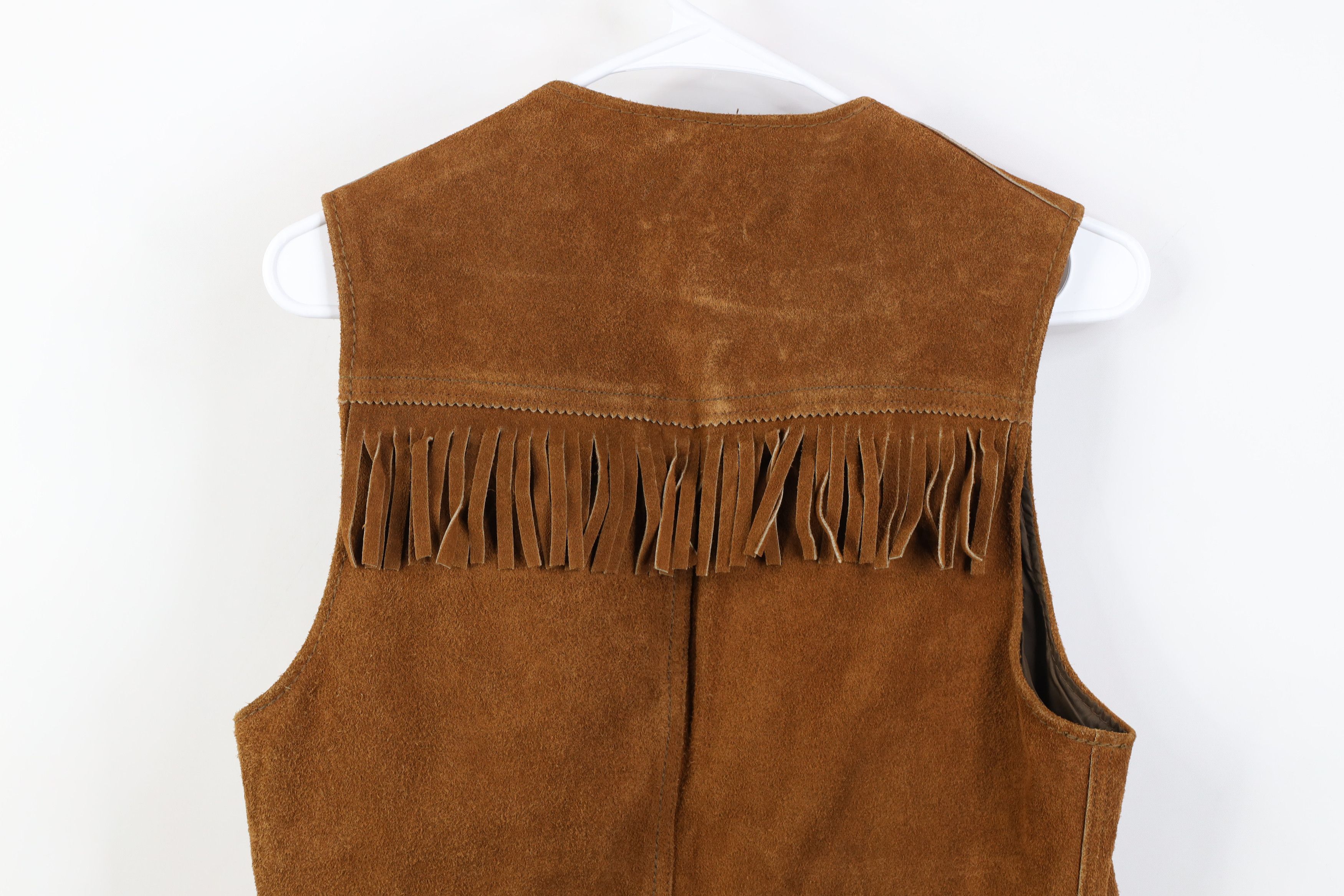Vintage Vintage 60s 70s Brill Bros Fringed Suede Leather Vest USA Size US S / EU 44-46 / 1 - 14 Thumbnail